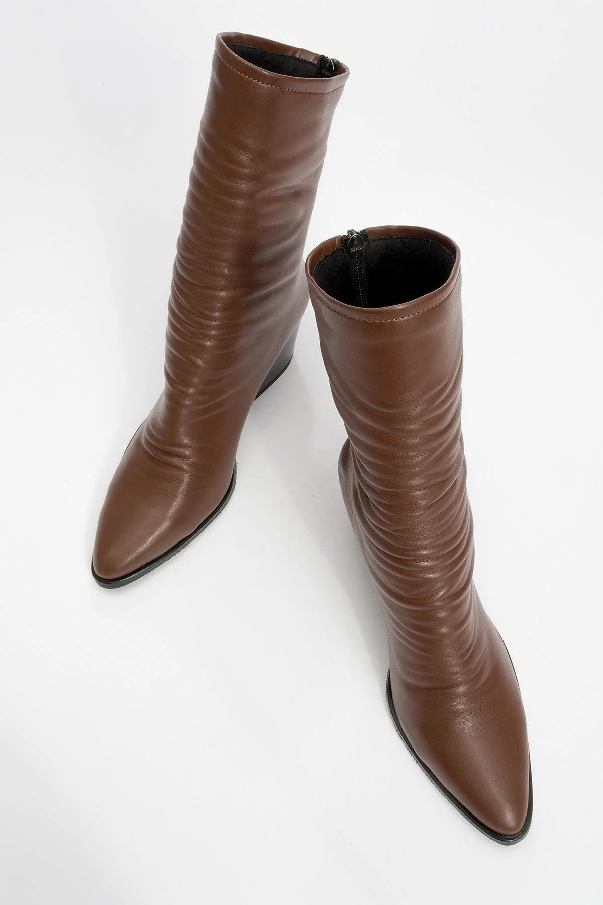 Laval - Cognac Back-Zip Chunky Heel Boot (Women) - Image 2