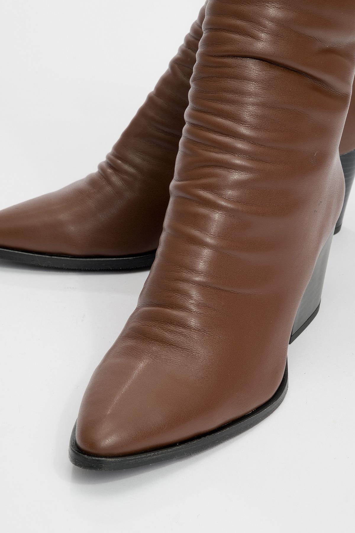 Laval - Cognac Back-Zip Chunky Heel Boot (Women) - Image 3