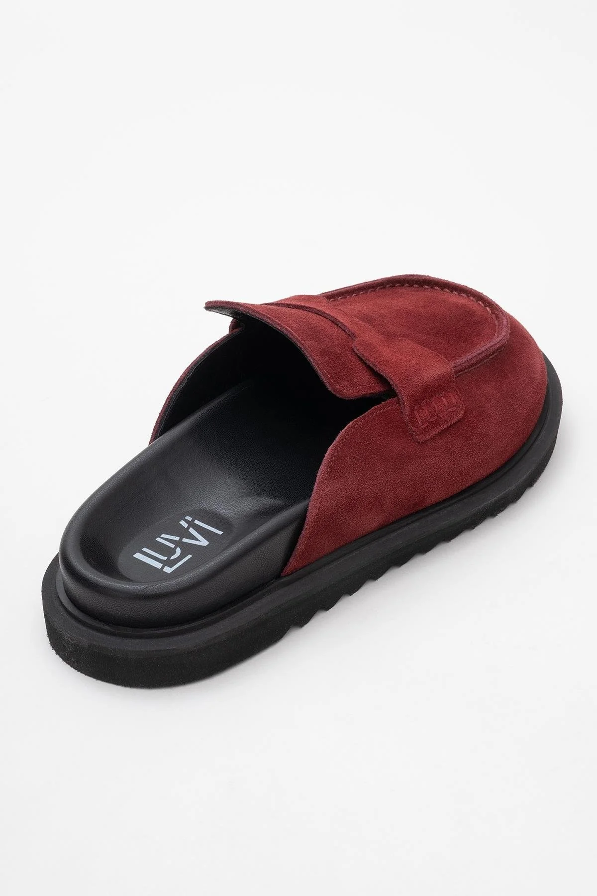 Laven - Suede Burgundy Leather Clogs (Women) - Image 5