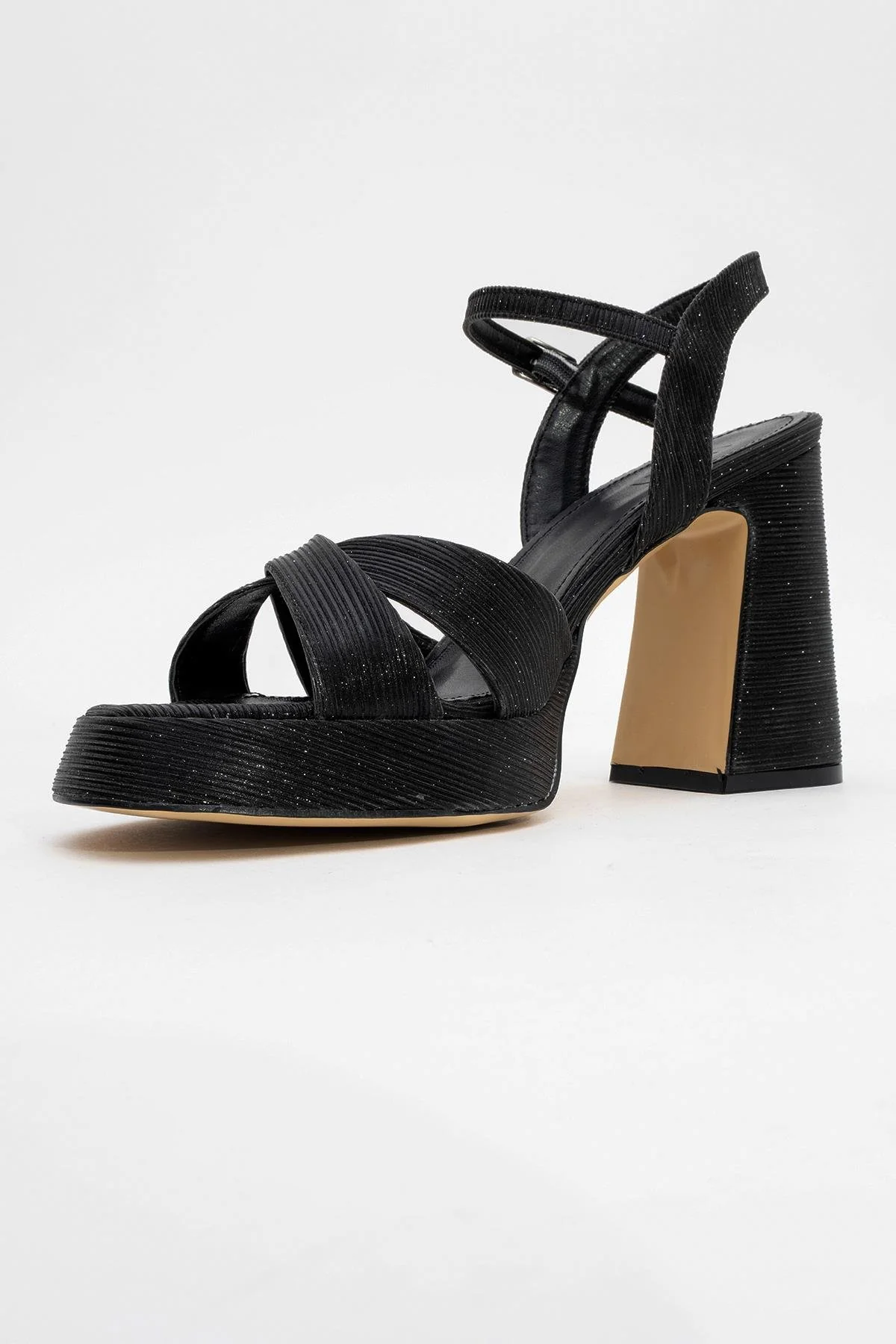 Lello - Black Striped Platform Heel Shoe (Women) - Image 4