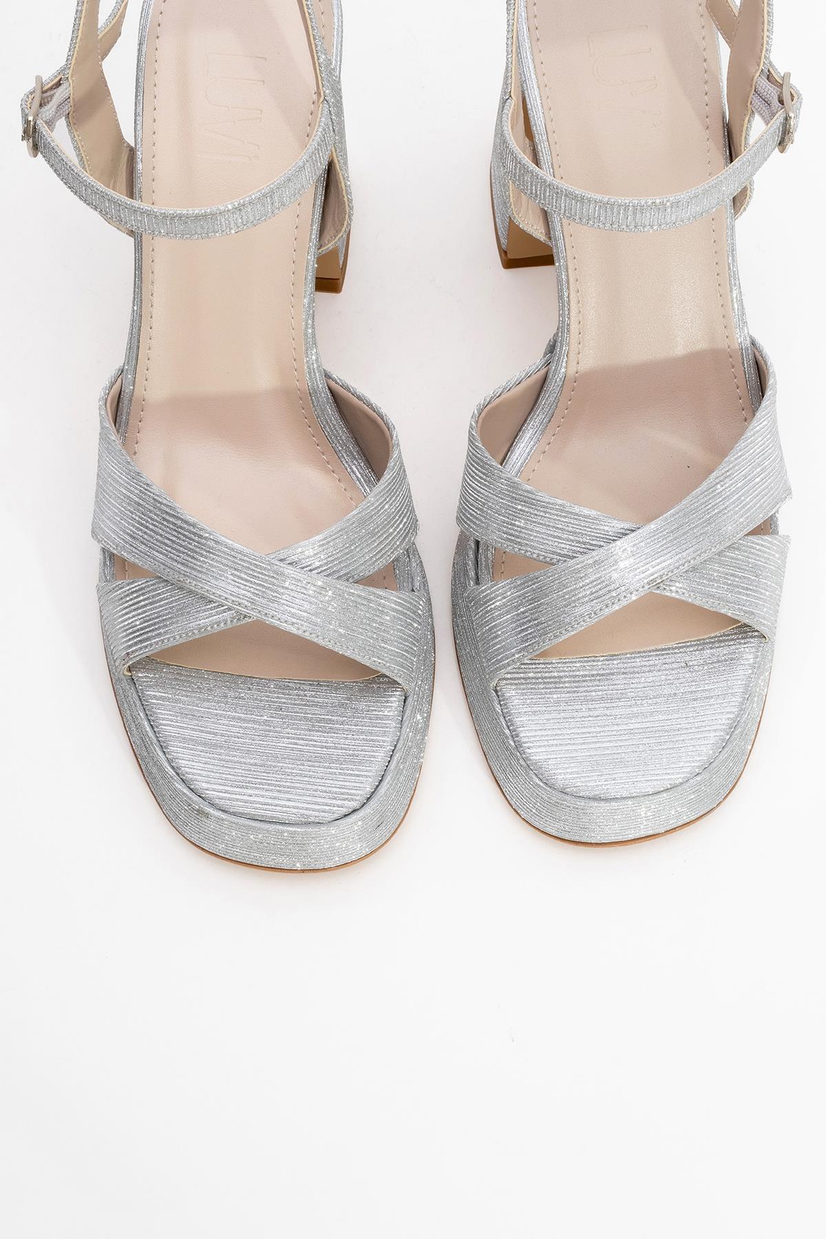 Lello - Silver Striped Platform Heel Shoe (Women) - Image 2