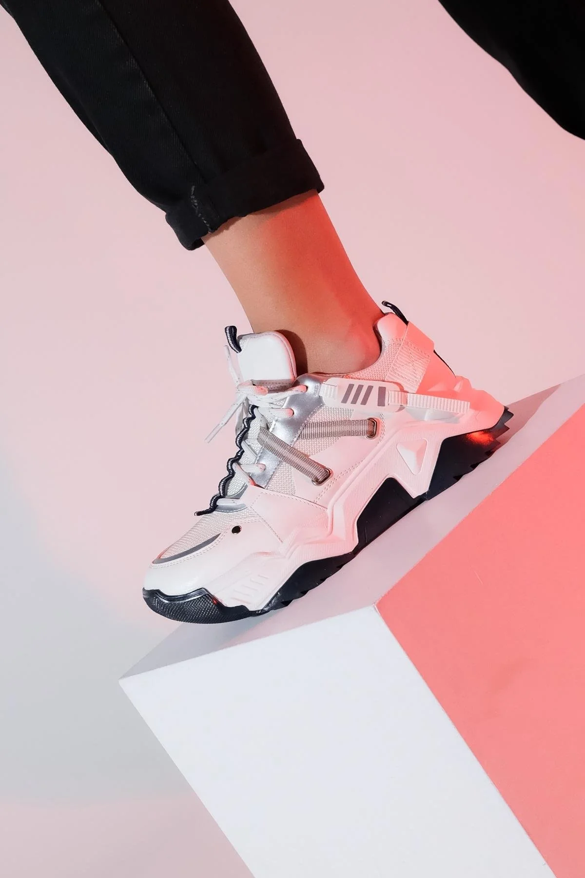 Maggie - White-Navy Sport Sneaker (Women) - Image 3