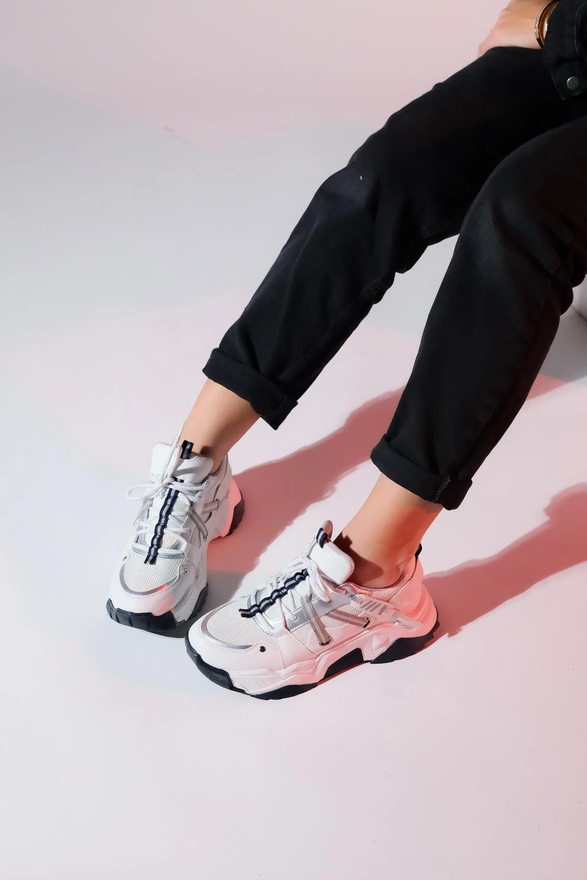 Maggie - White-Navy Sport Sneaker (Women) - Image 6
