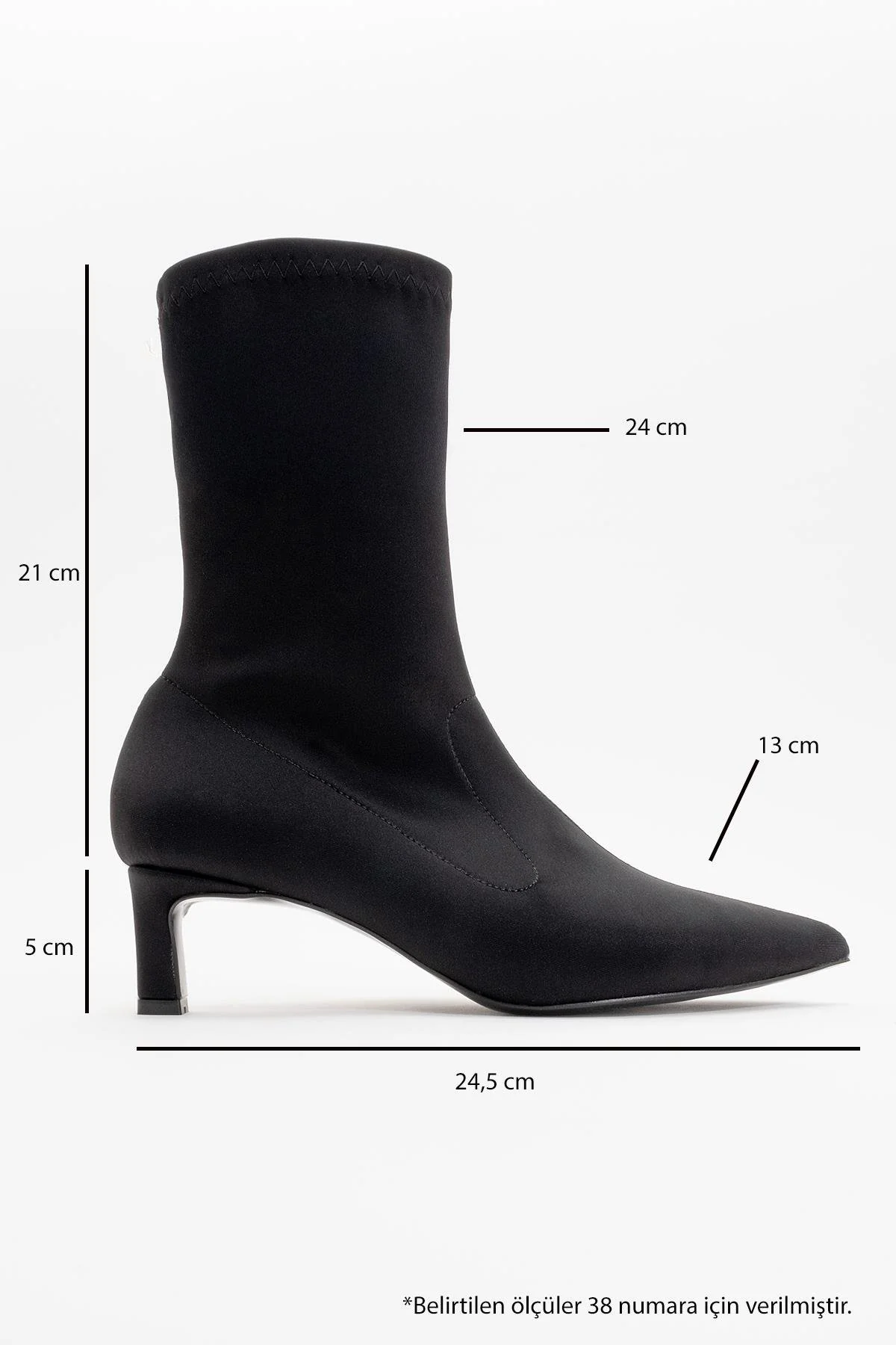 Lewin Black Stretch Pointed Toe Stiletto Boot (Women) - Image 5