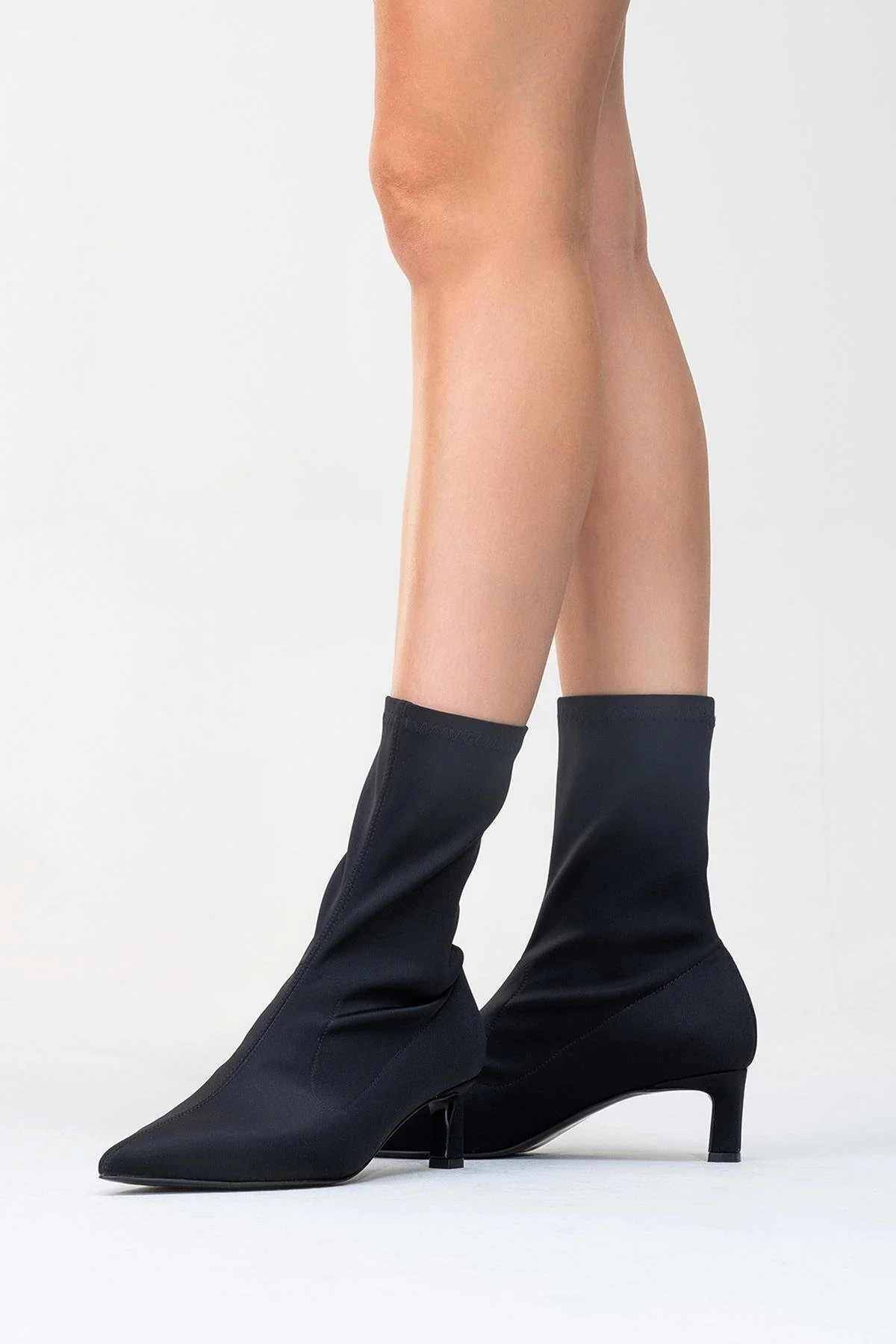 Lewin Black Stretch Pointed Toe Stiletto Boot (Women) - Image 7