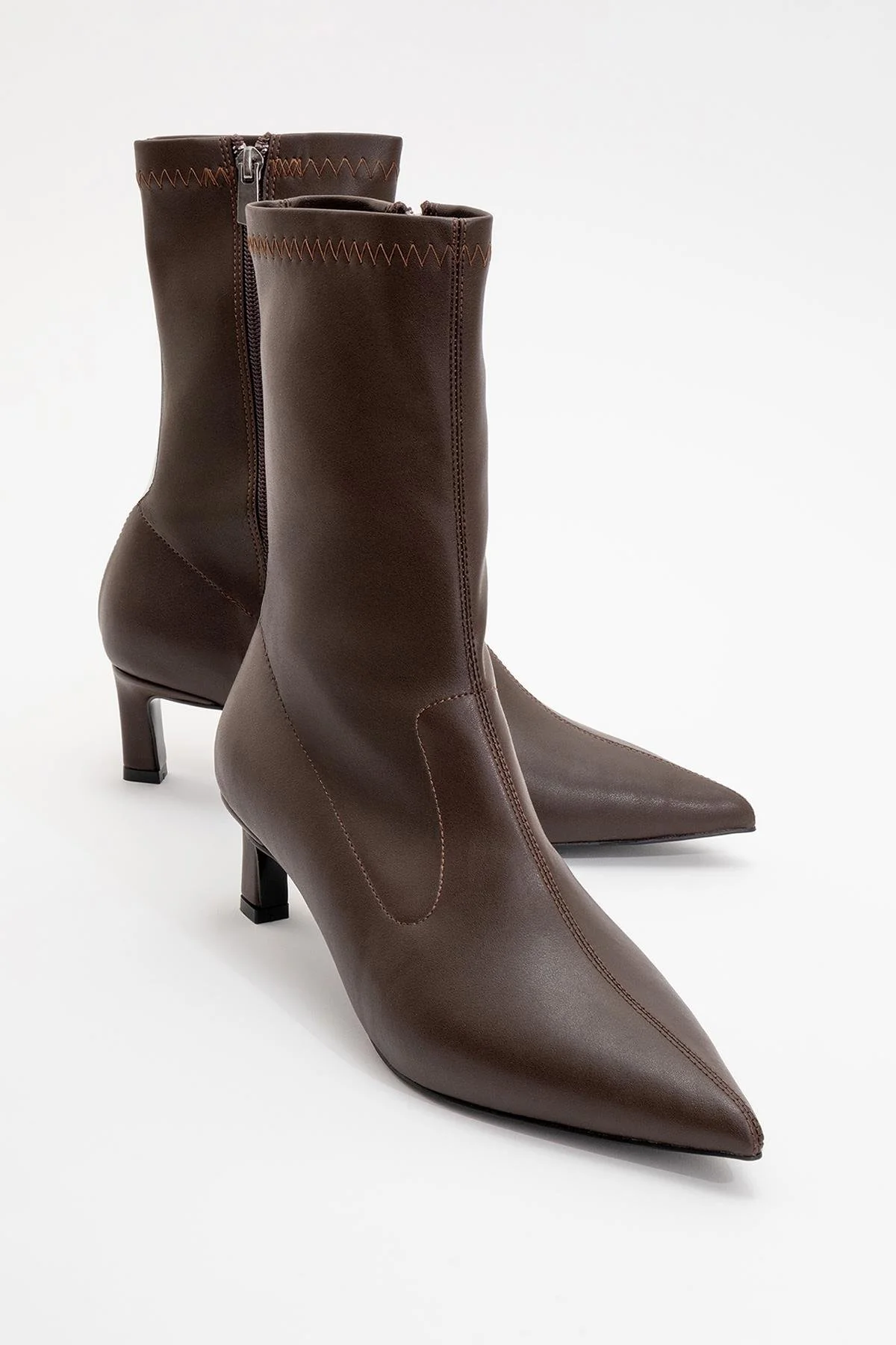 Lewin Brown Pointed Toe Stiletto Boot (Women)