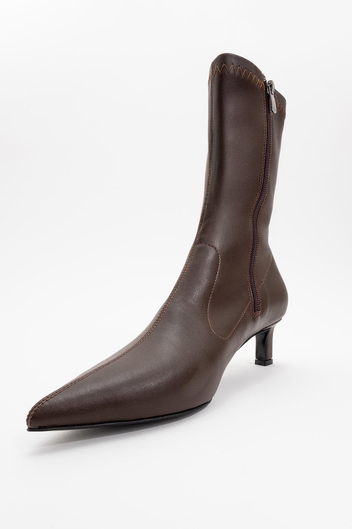 Lewin Brown Pointed Toe Stiletto Boot (Women) - Image 3