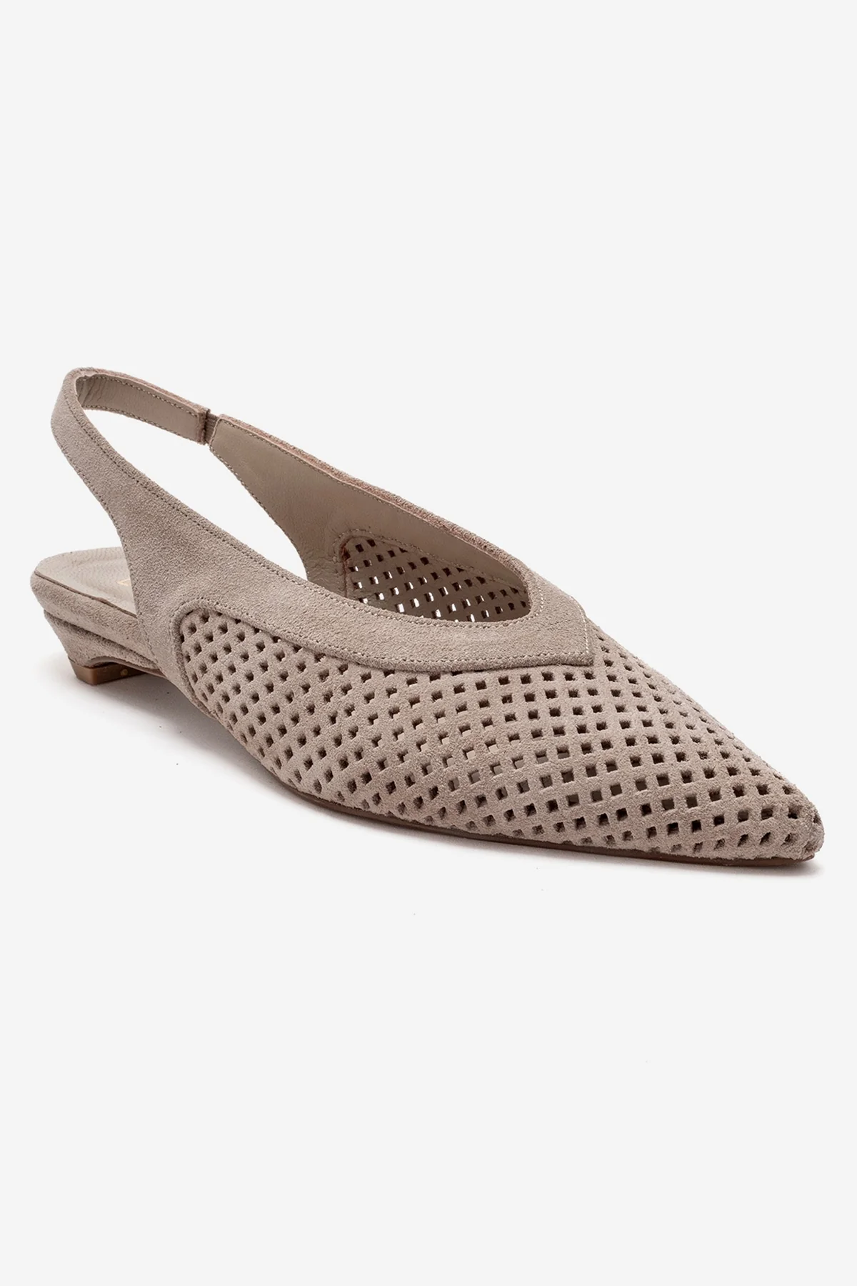 LIEVE - Beige Genuine Leather Low Block Heel Slingback (Women) - Image 4