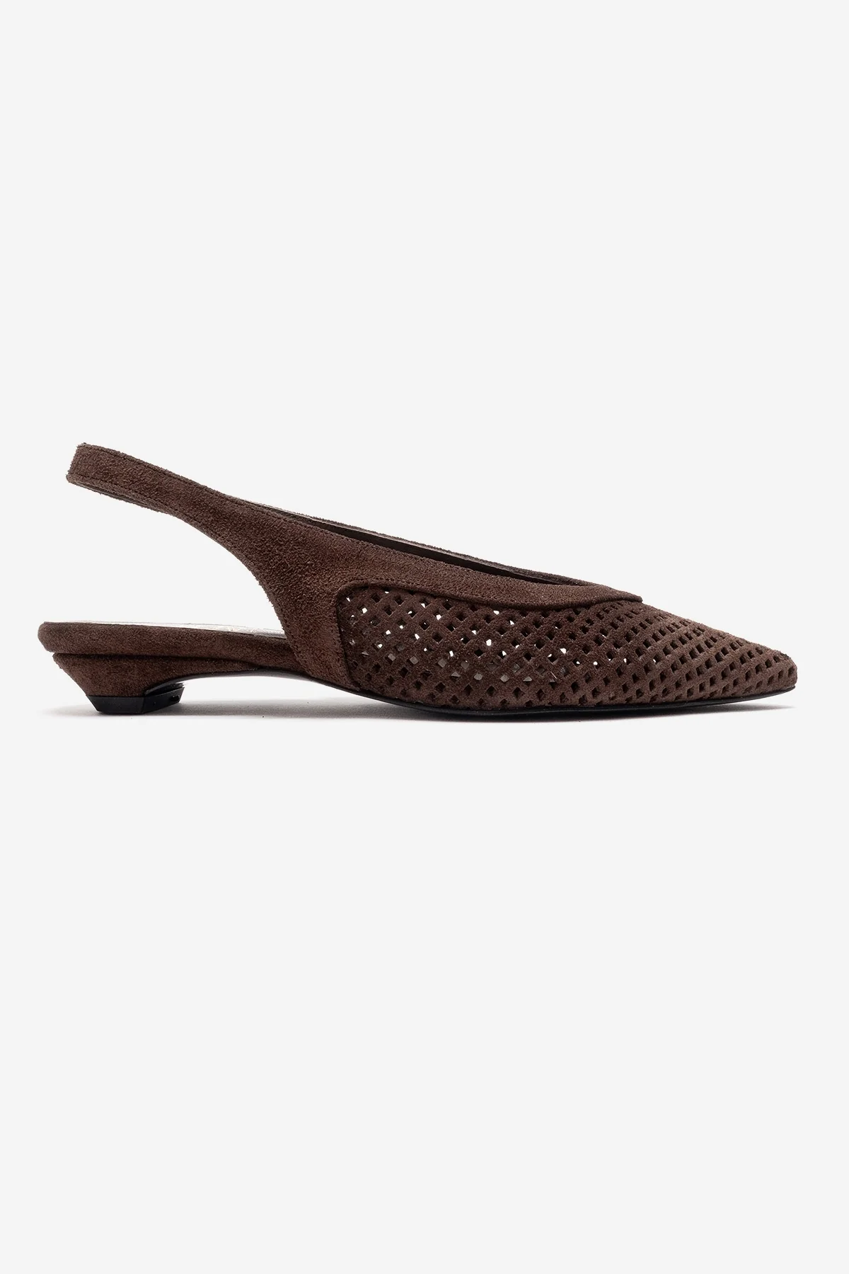 LIEVE - Brown Genuine Leather Low Block Heel Slingback (Women) - Image 3