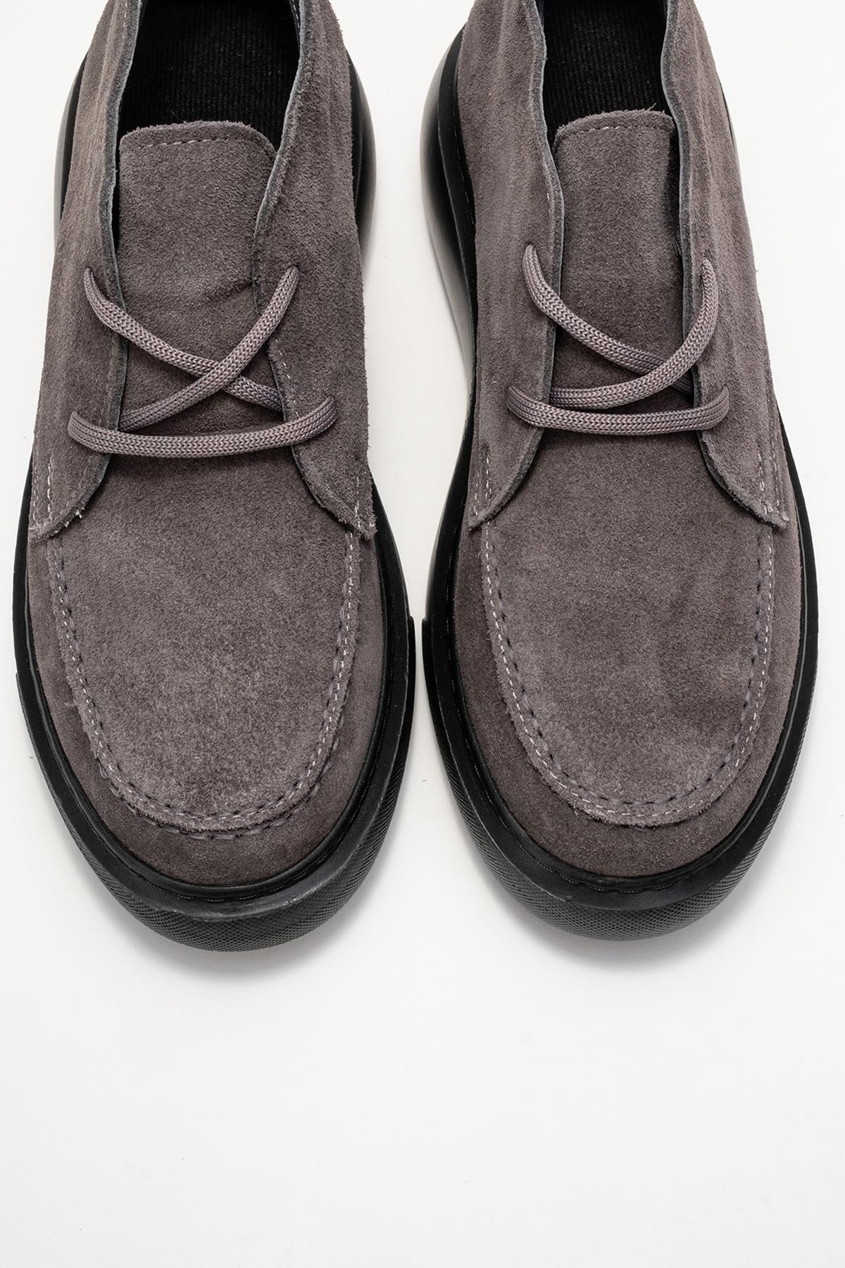 Lilya - Smoky Grey Genuine Leather Chukka Boot (Women) - Image 2