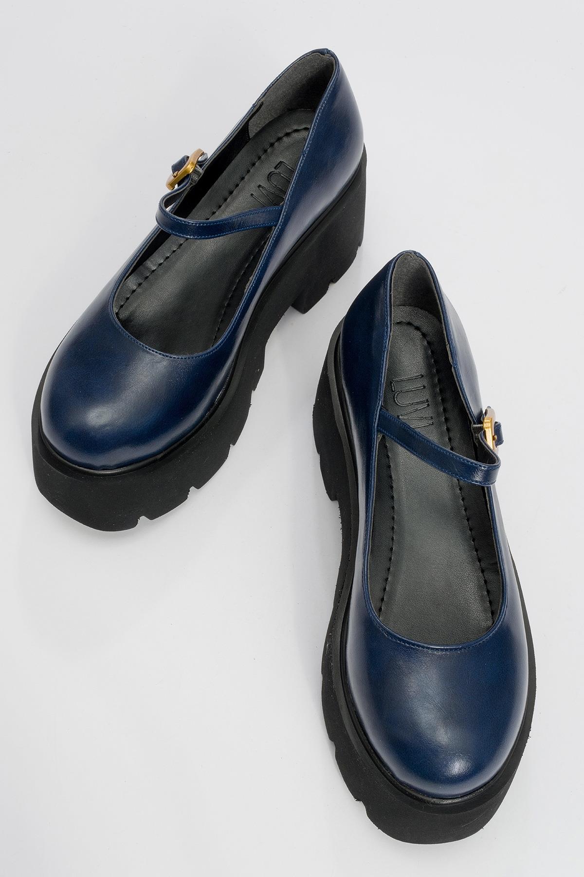 Linley Navy Platform Loafer (Women) - Image 2