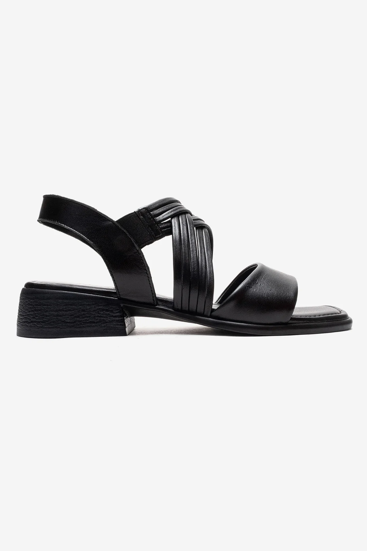 LIVELLO - Black Genuine Leather Multi-Strap Sandal (Women) - Image 4
