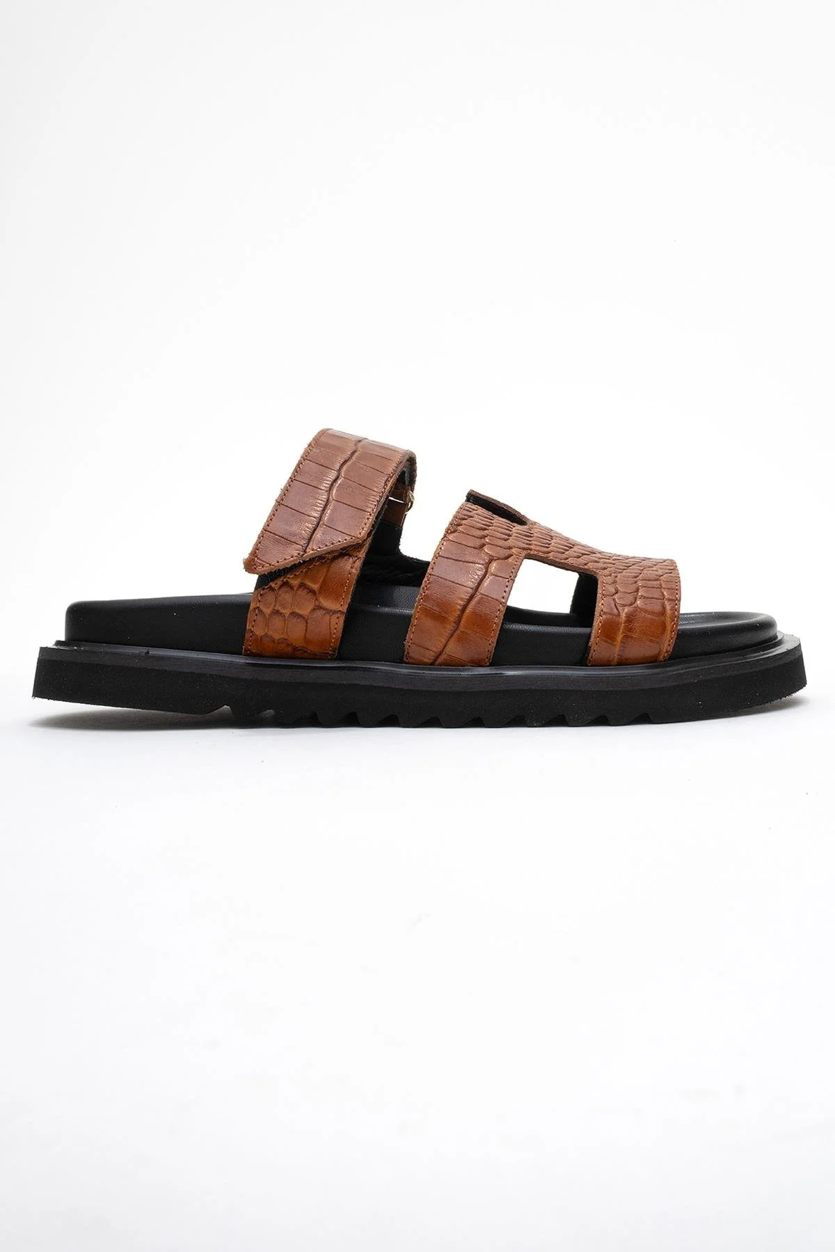 Loana Cognac Brown Leather Slide Sandal (Women) - Image 6