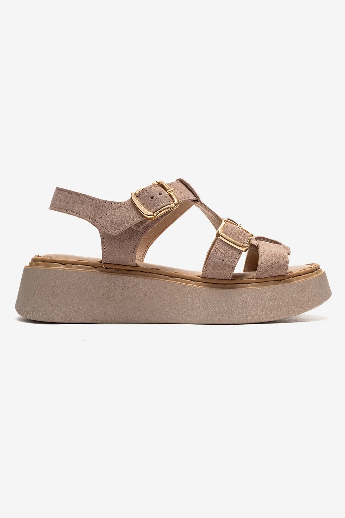Loin - Beige Genuine Leather Sandal (Women) - Image 4