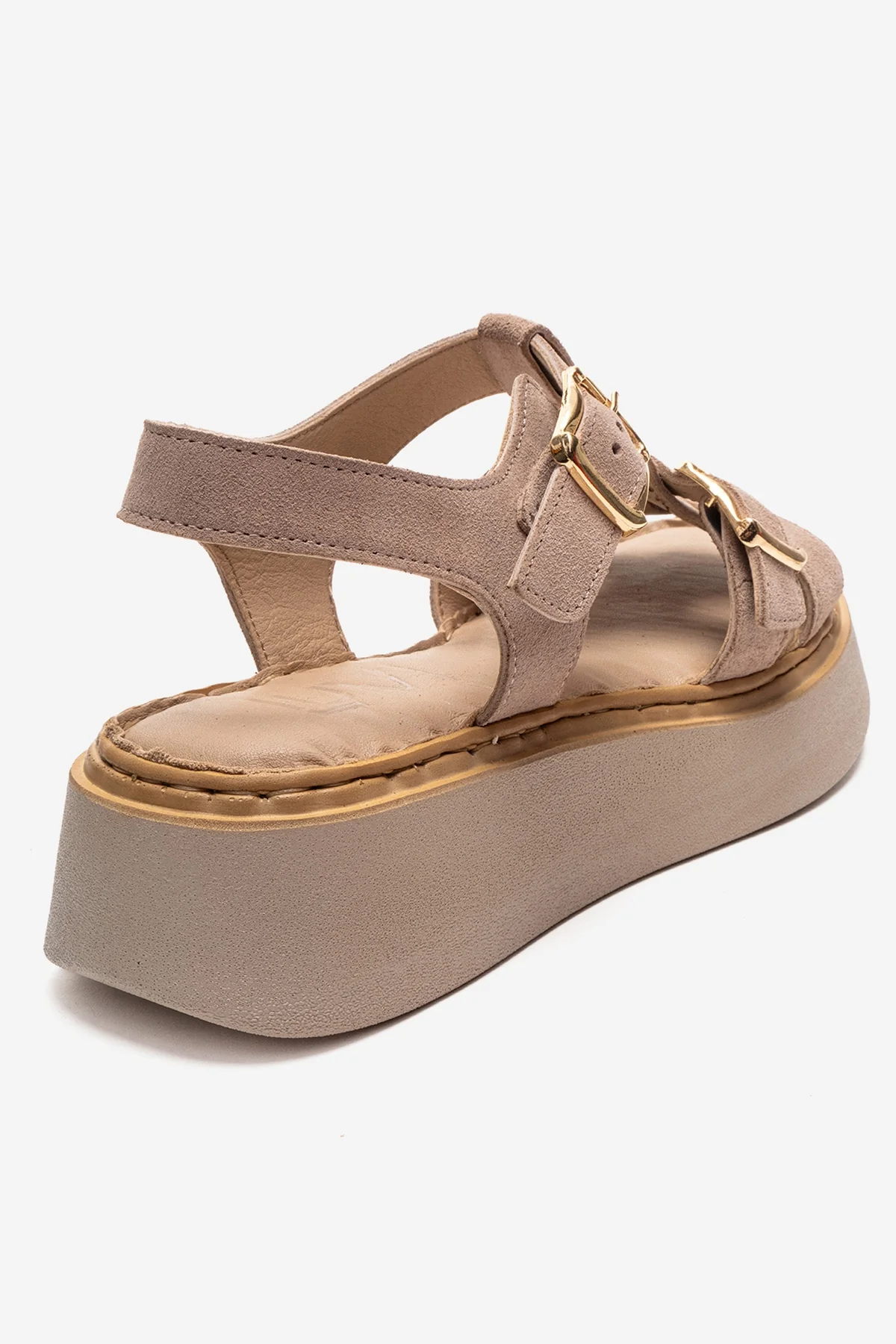 Loin - Beige Genuine Leather Sandal (Women) - Image 5