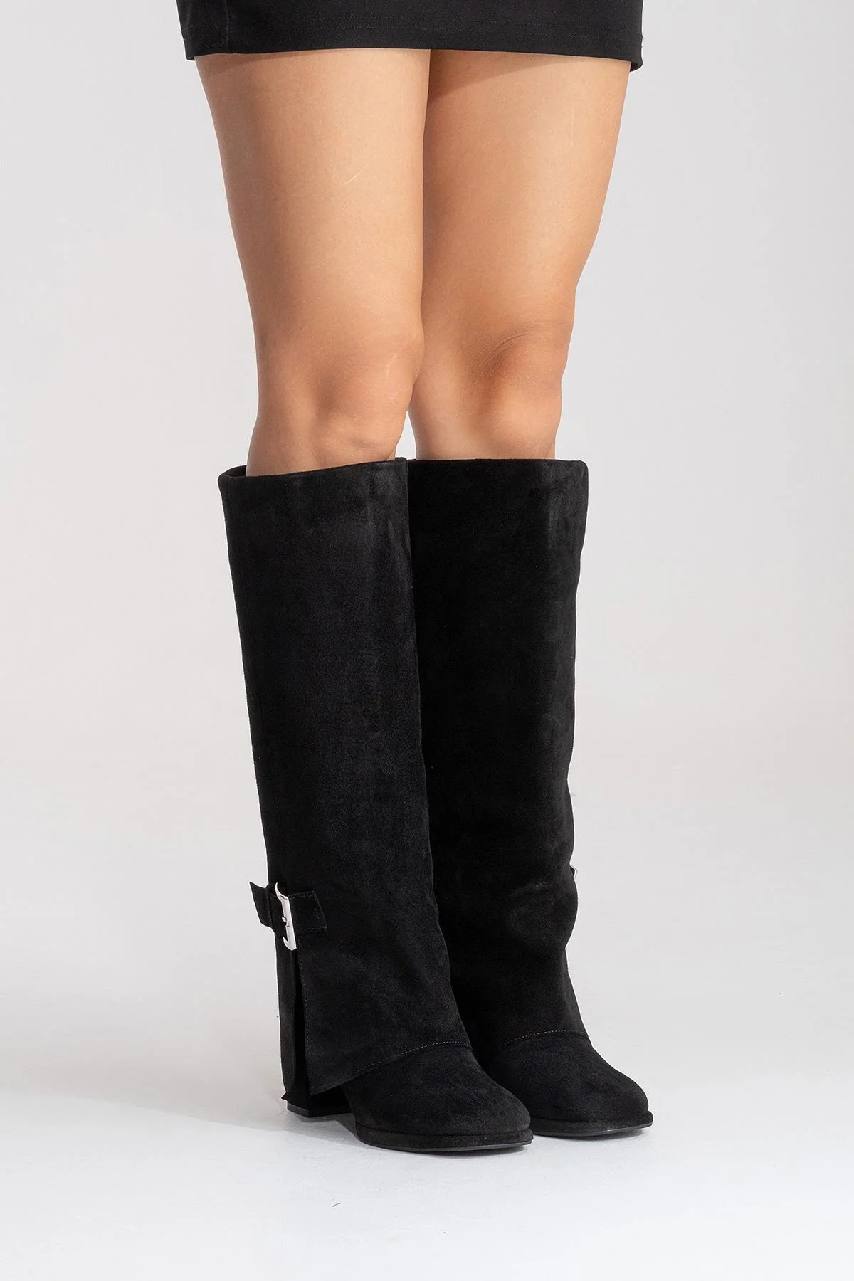 LOJO - Black Genuine Leather Block Heel Boot (Women) - Image 2