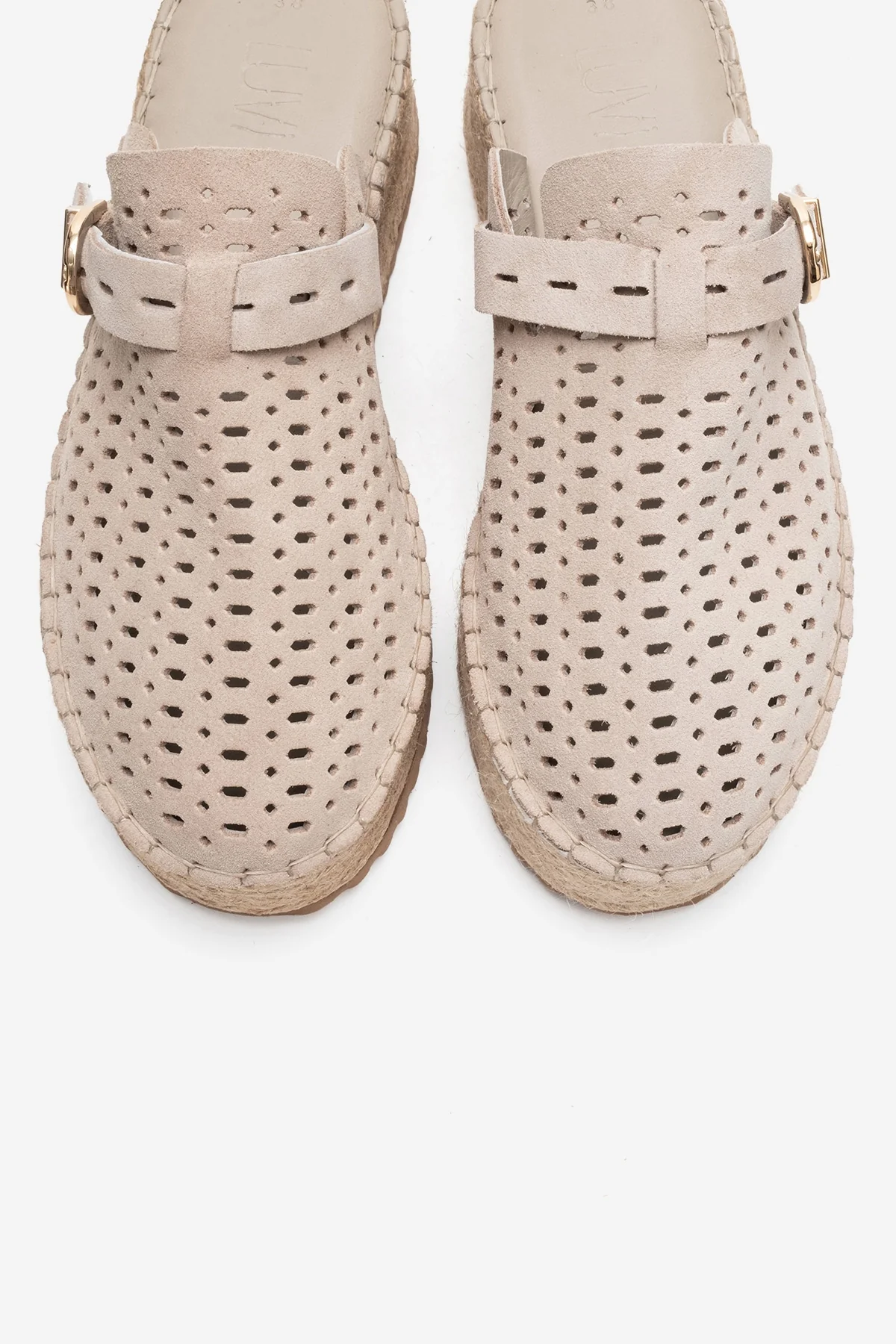 LOUIS - Beige Genuine Leather Closed-Toe Platform Slide (Women) - Image 2