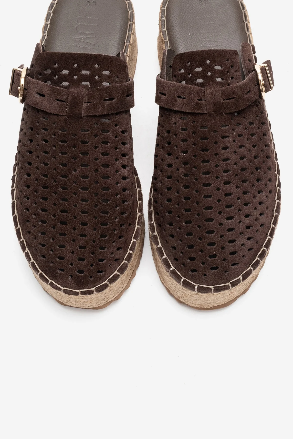 LOUIS - Brown Genuine Leather Closed-Toe Platform Slide (Women) - Image 2