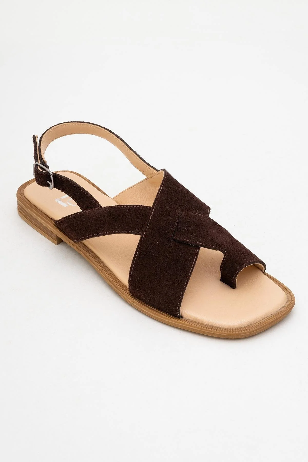 Louna - Brown Suede Leather Thong Sandals (Women) - Image 3
