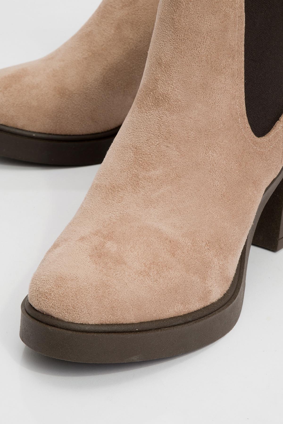 Loves - Beige Block Heel Ankle Boot (Women) - Image 2