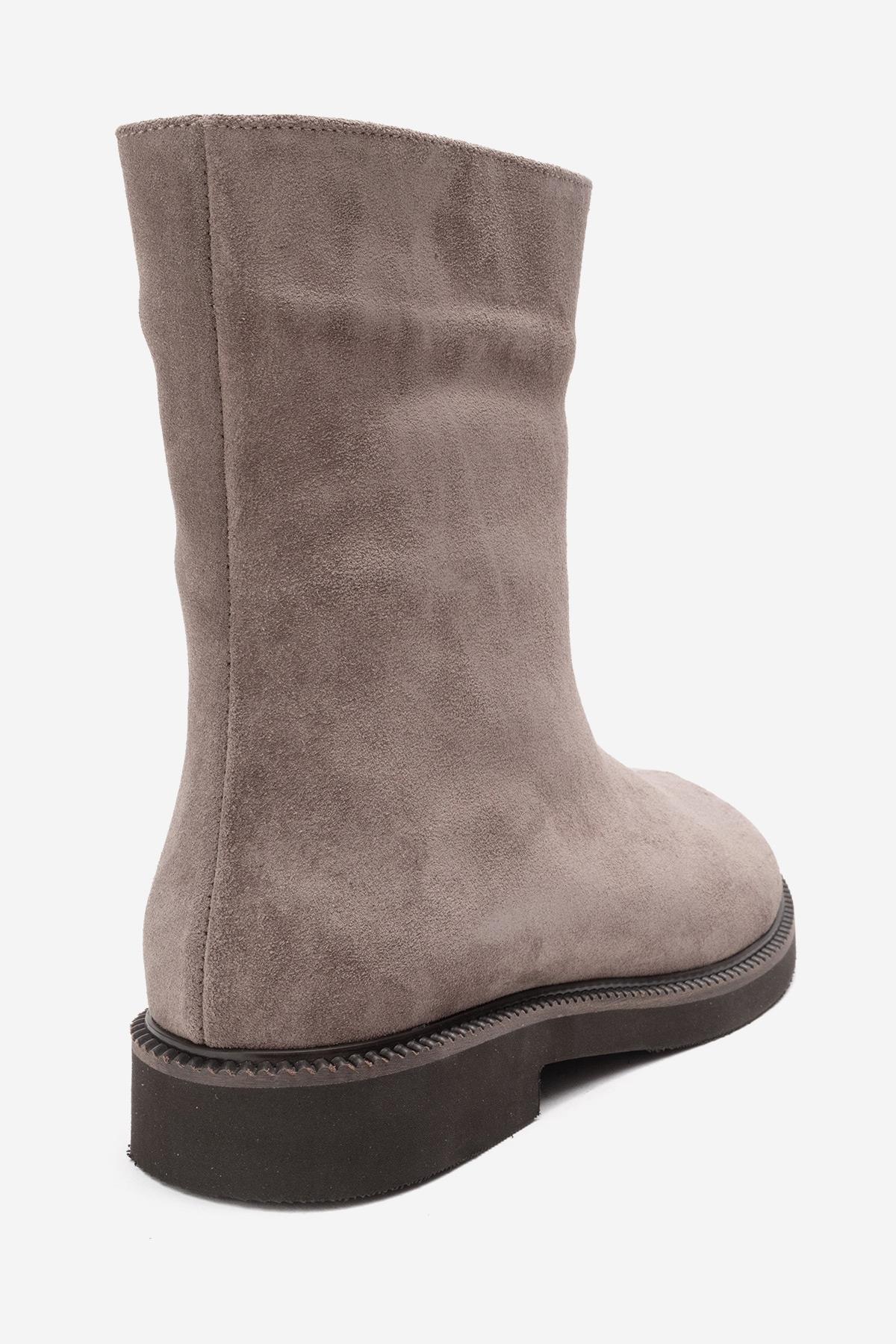 Lucano - Taupe Suede Genuine Leather Ankle Boot (Women) - Image 5