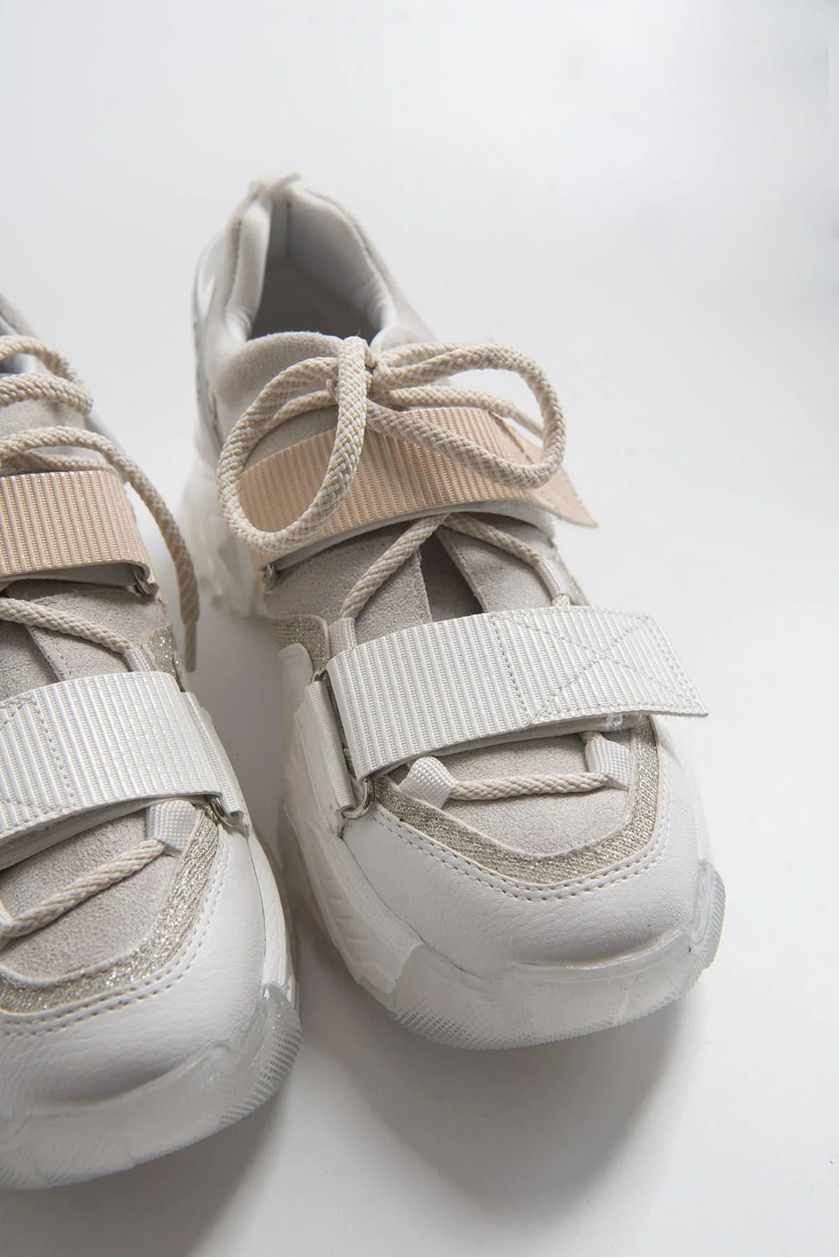 Lulen - White Glitter-Logo Velcro Sport Sneaker (Women) - Image 2