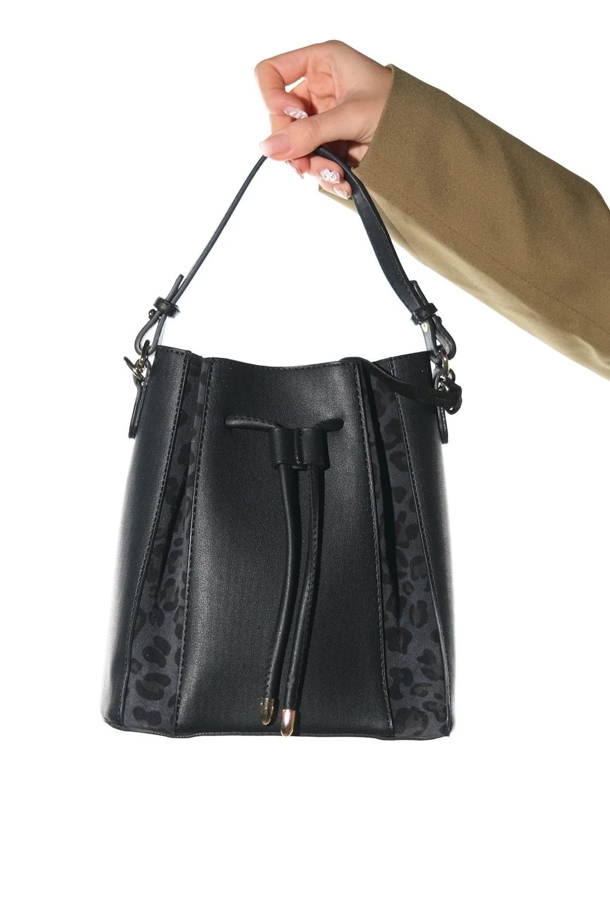 MARALIS - Black Genuine Suede Leather Shoulder Bag (Women) - Image 4