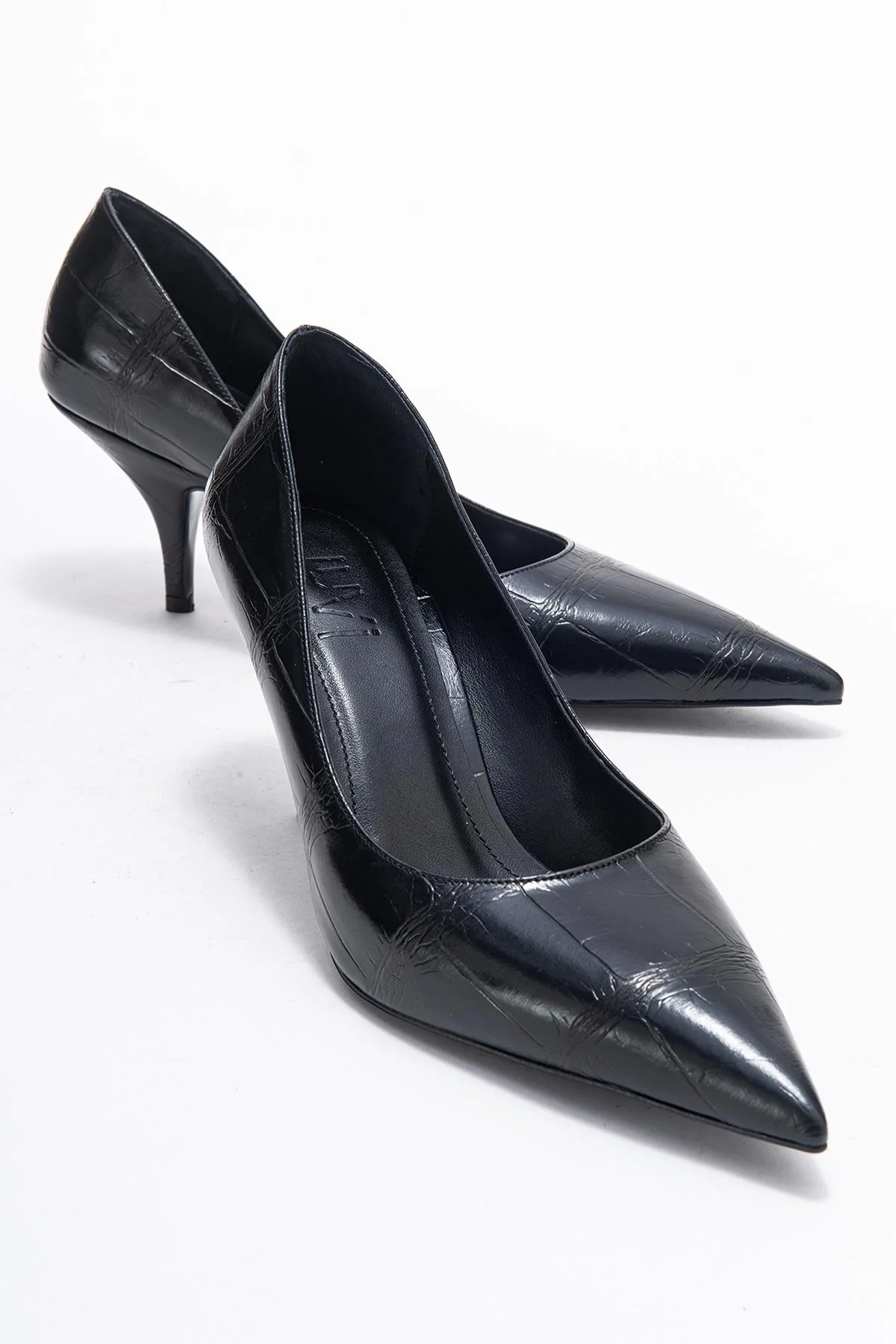Marcus - Black Printed Pointed Toe Stiletto Pump (Women)