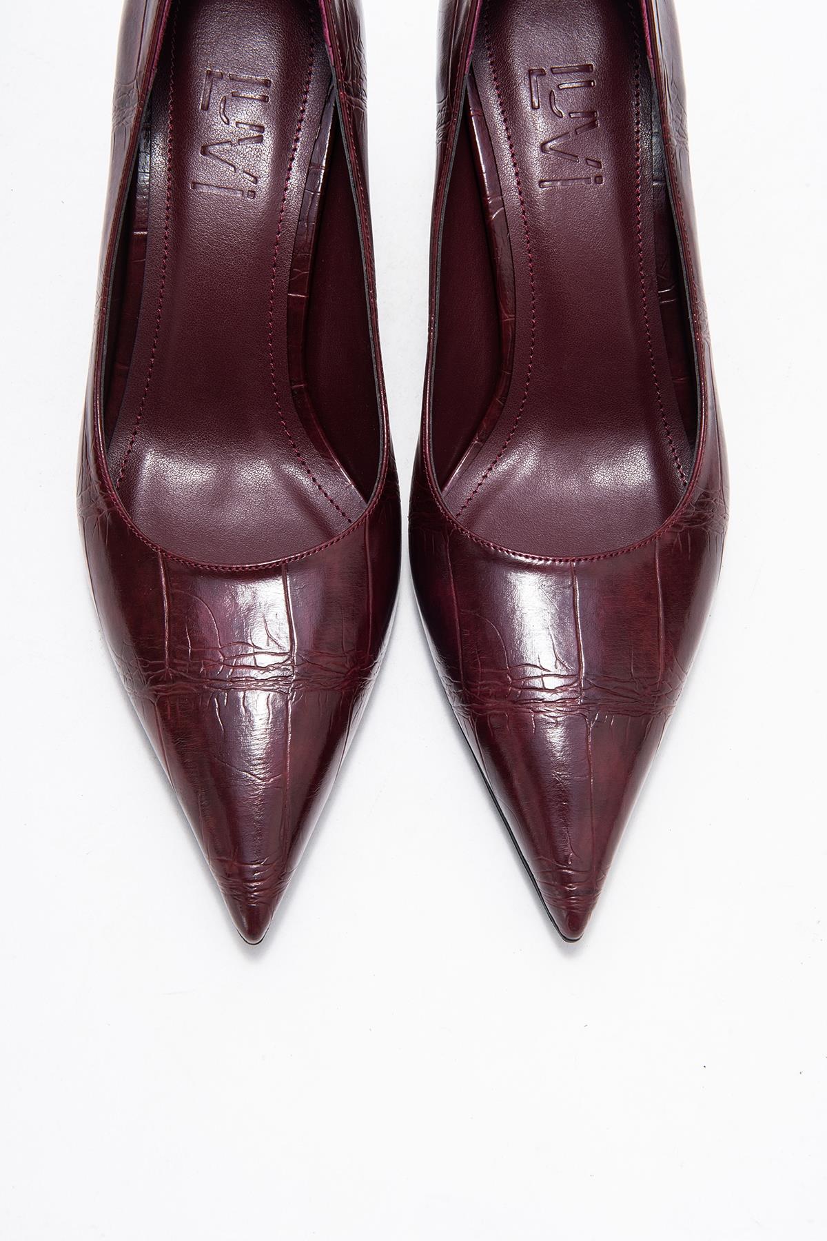 Marcus - Burgundy Printed Pointed Toe Pump (Women) - Image 2