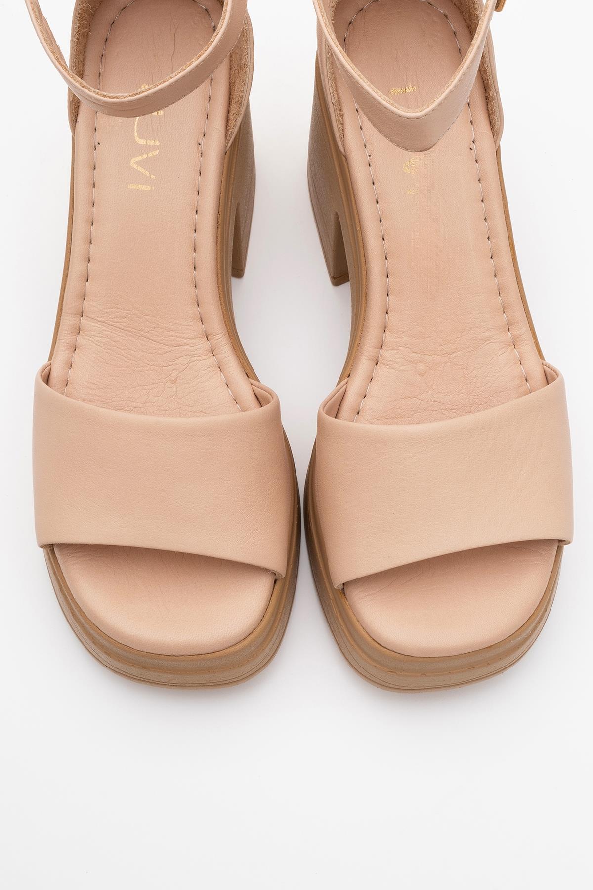 MARGOT - Cream Beige Leather Platform Sandal (Women) - Image 2