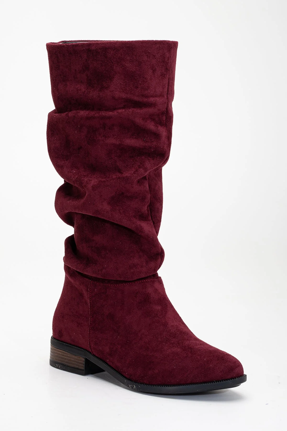 Maribel - Brick Red Suede Slouchy Boots - Image 3