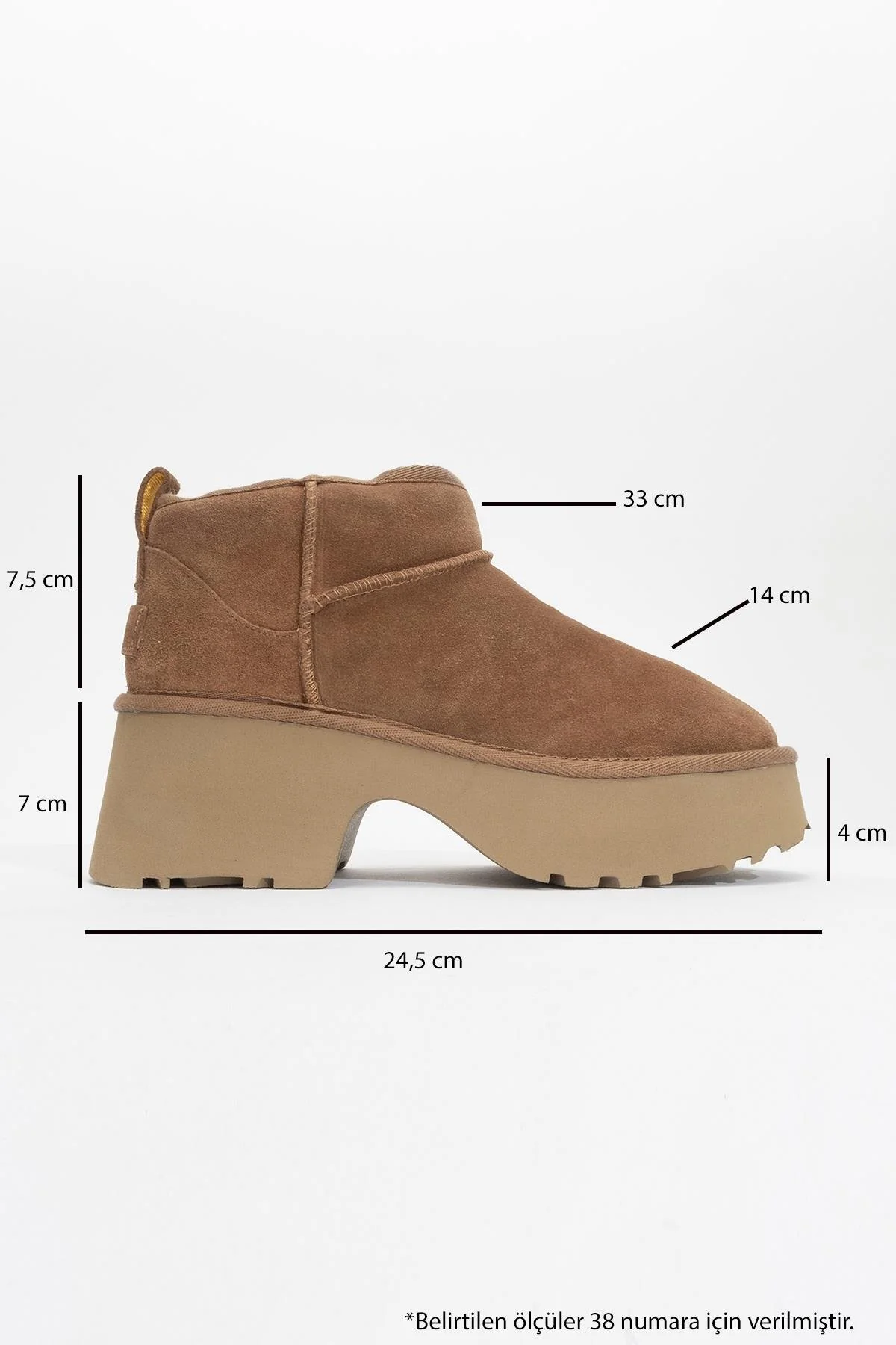 Meina - Taupe Genuine Leather Thick-Soled Ankle Boot (Women) - Image 4