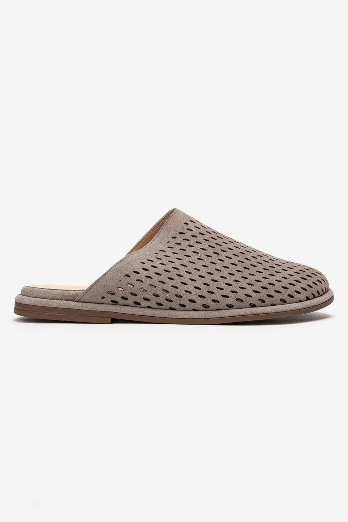 Melara - Beige Genuine Leather (Suede) Perforated Closed-Toe Slide (Women) - Image 4