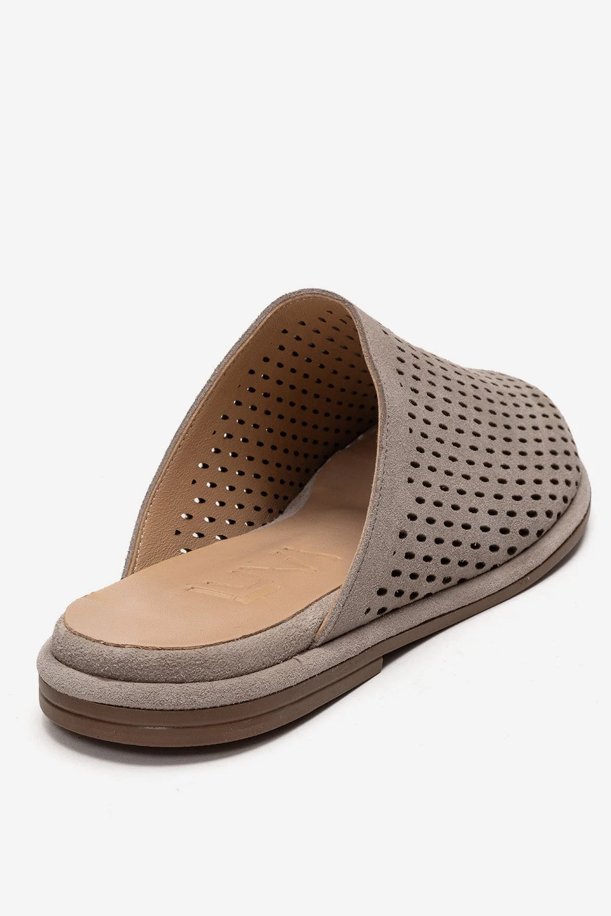 Melara - Beige Genuine Leather (Suede) Perforated Closed-Toe Slide (Women) - Image 5
