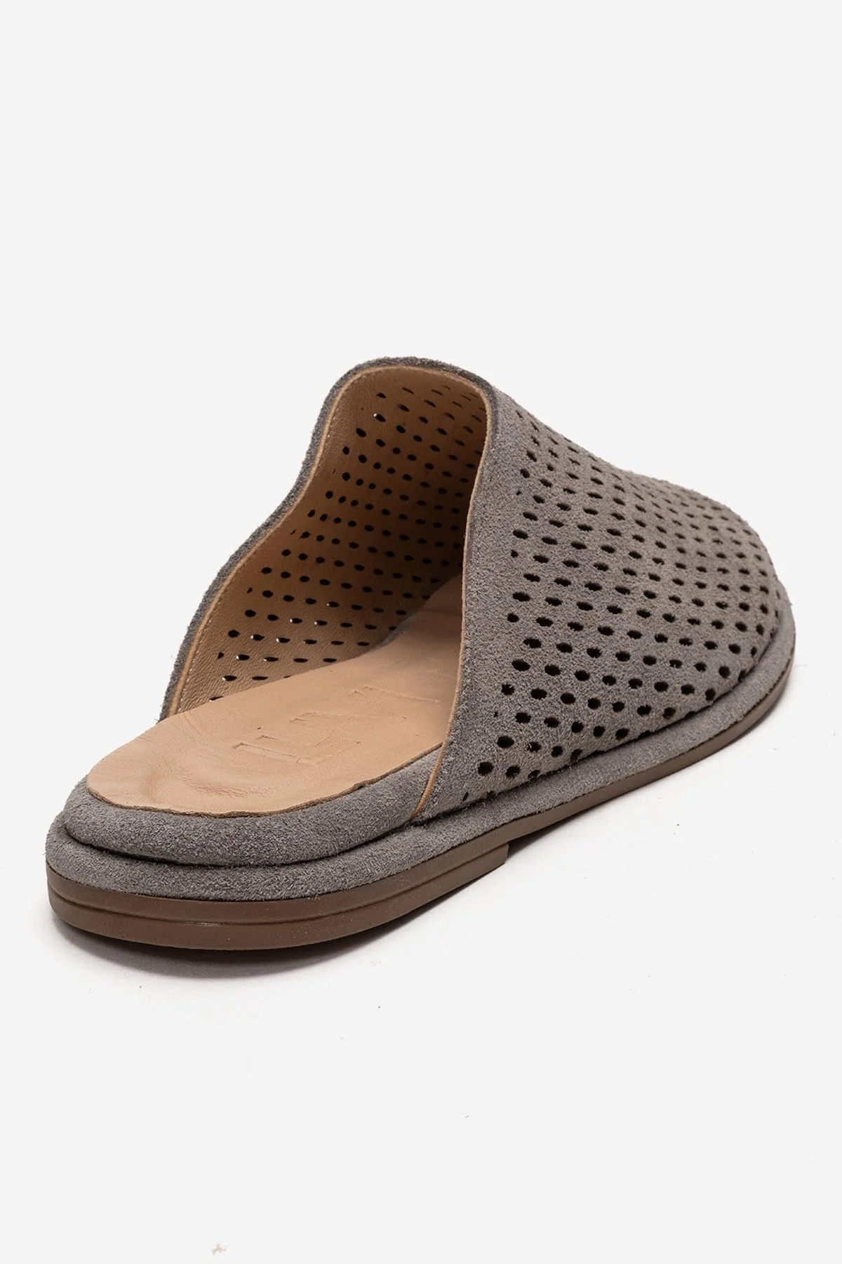 Melara - Gray Genuine Leather (Suede) Perforated Closed-Toe Slide (Women) - Image 5