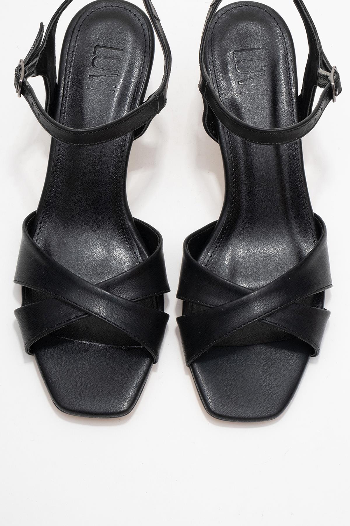 Melin - Black Cross-Strap High Heel Pump (Women) - Image 2
