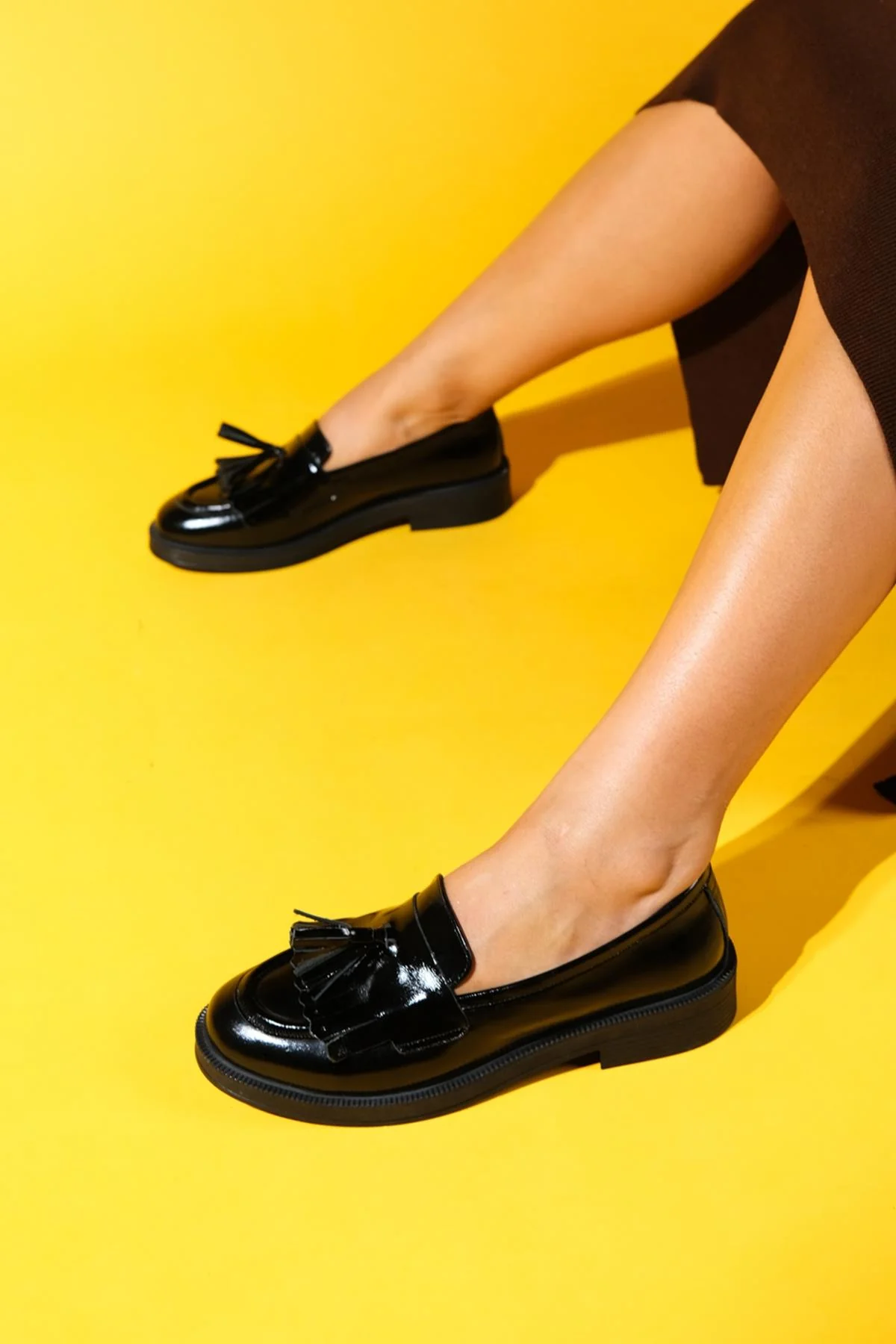 Milly - Black Patent Leather Tassel Loafers - Image 5
