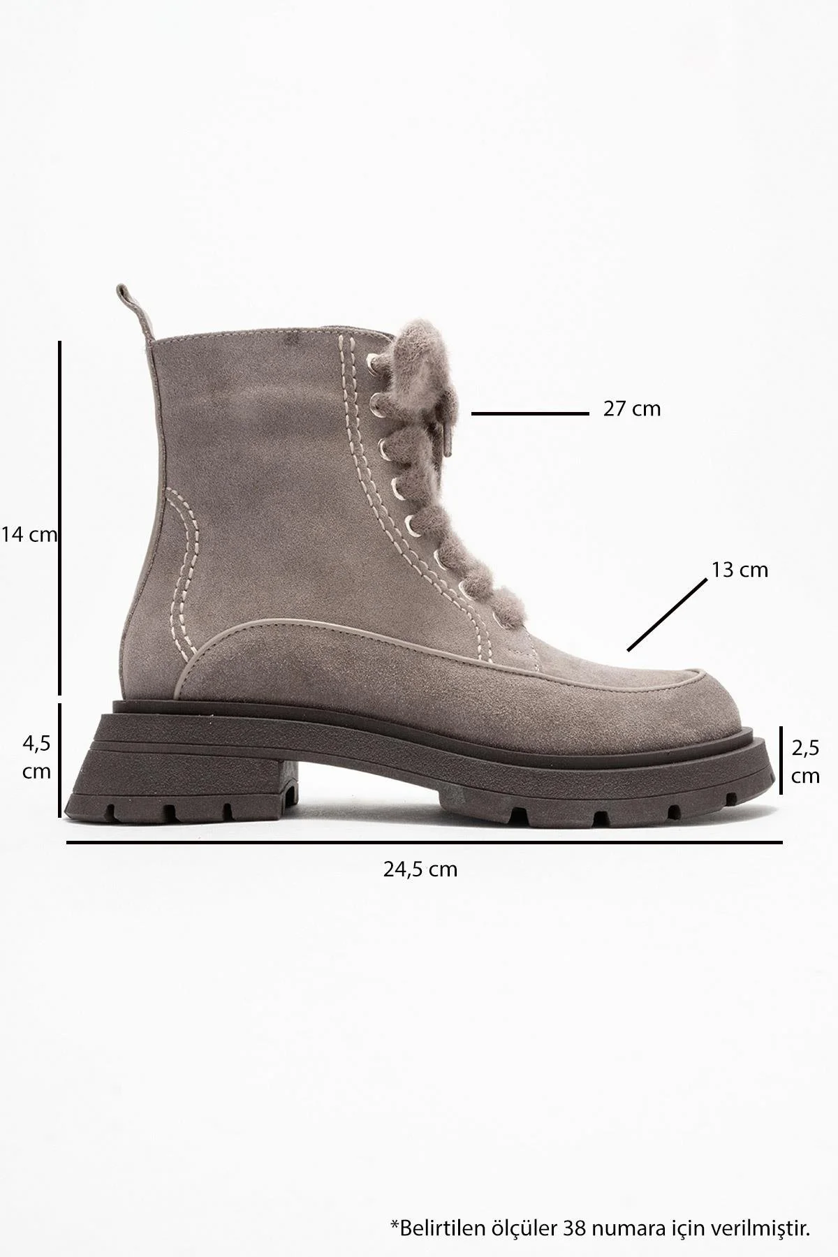 Mina - Taupe Genuine Leather Combat Boot (Women) - Image 6