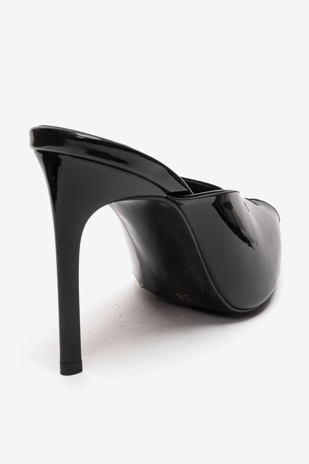Mirena - Black Genuine Leather Stiletto Mule (Women) - Image 5