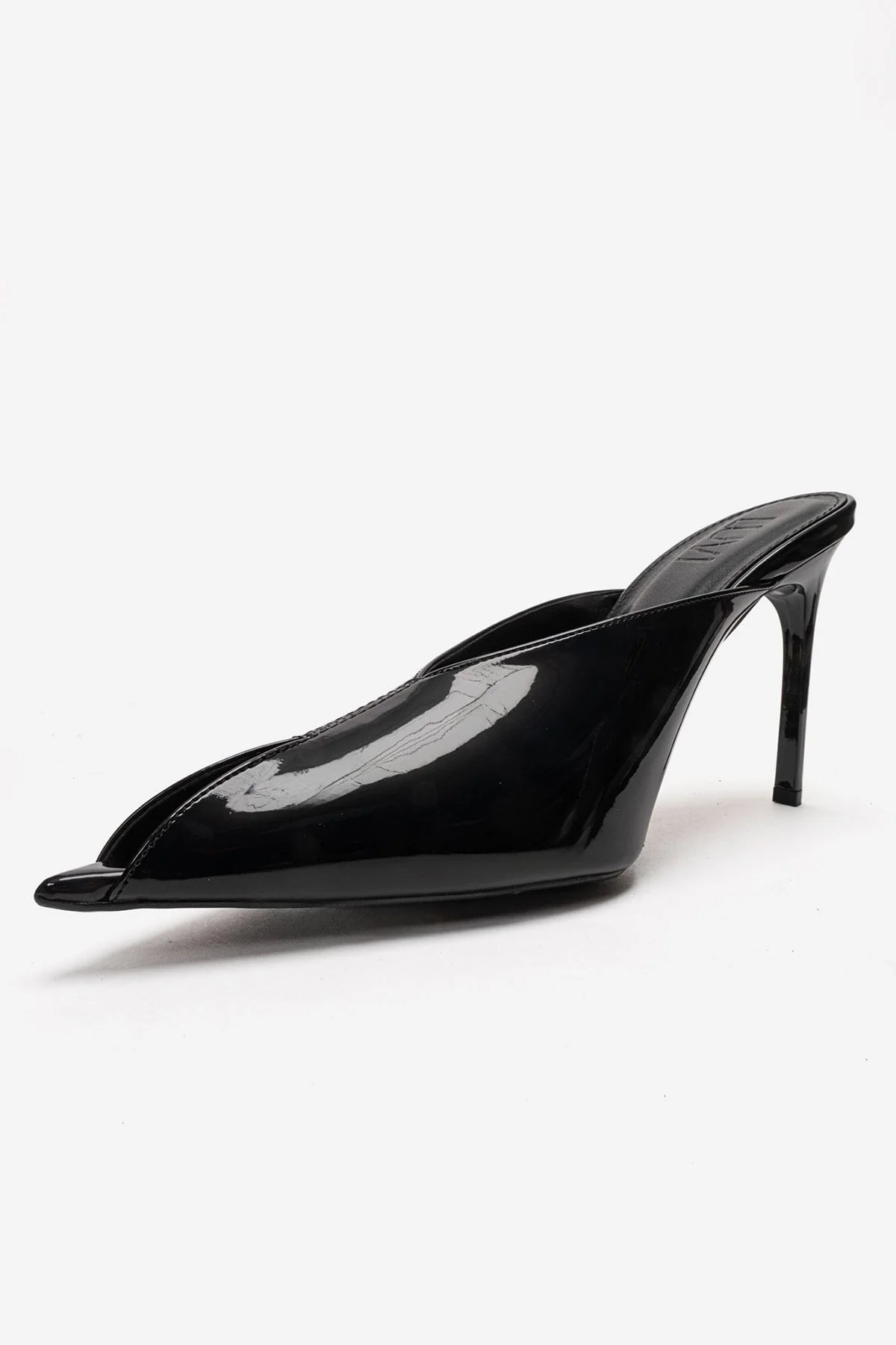 Mirena - Black Genuine Leather Stiletto Mule (Women) - Image 6