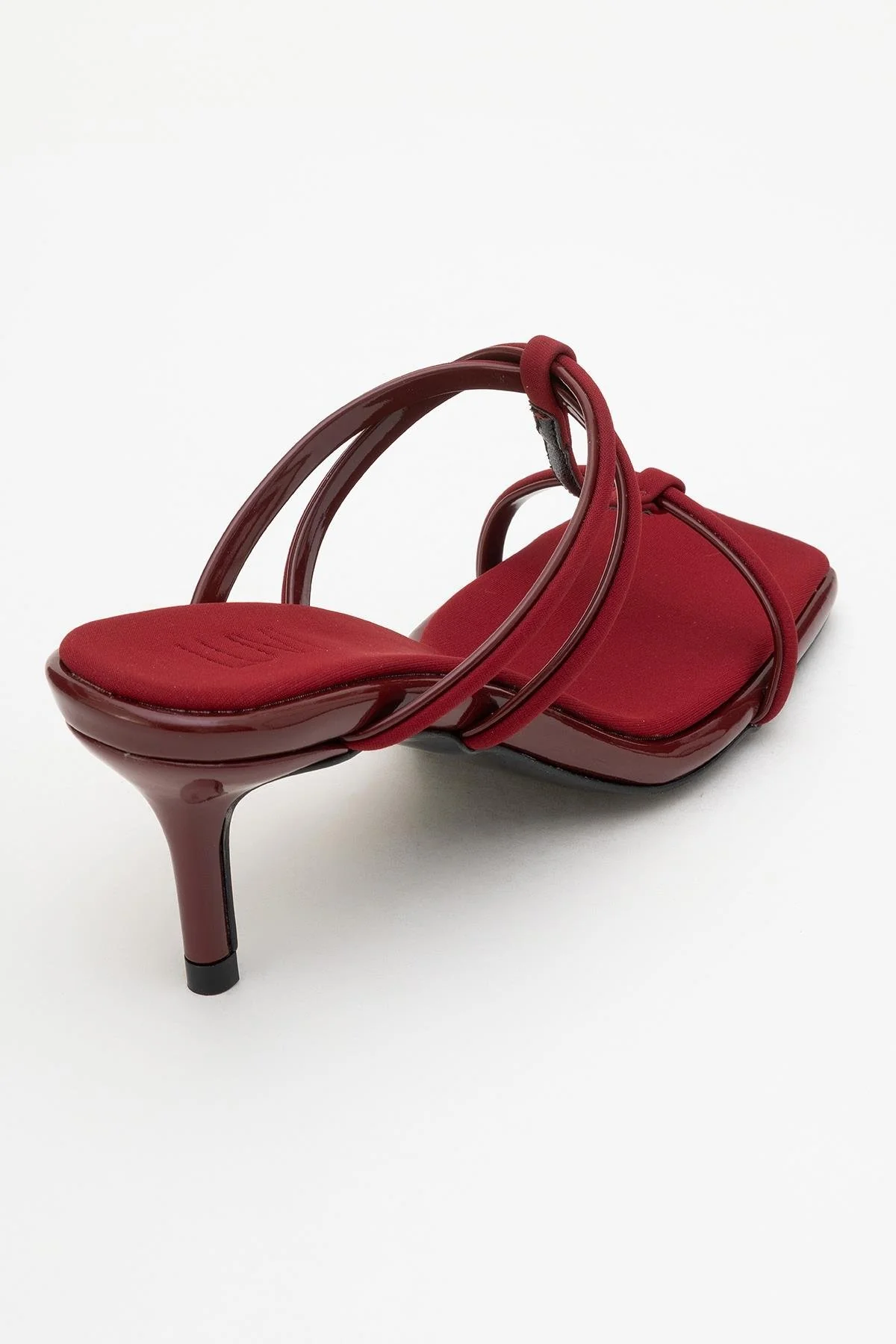 Mocha Burgundy Square‑Toe Thin‑Strap Heel Sandal (Women) - Image 5