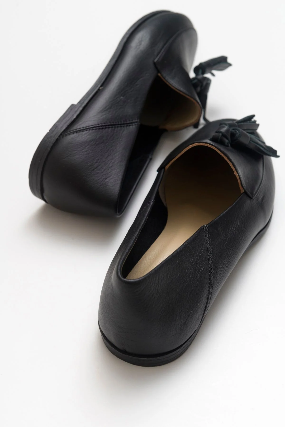 Mona - Black Soft Leather Tassel Loafers (Women) - Image 5