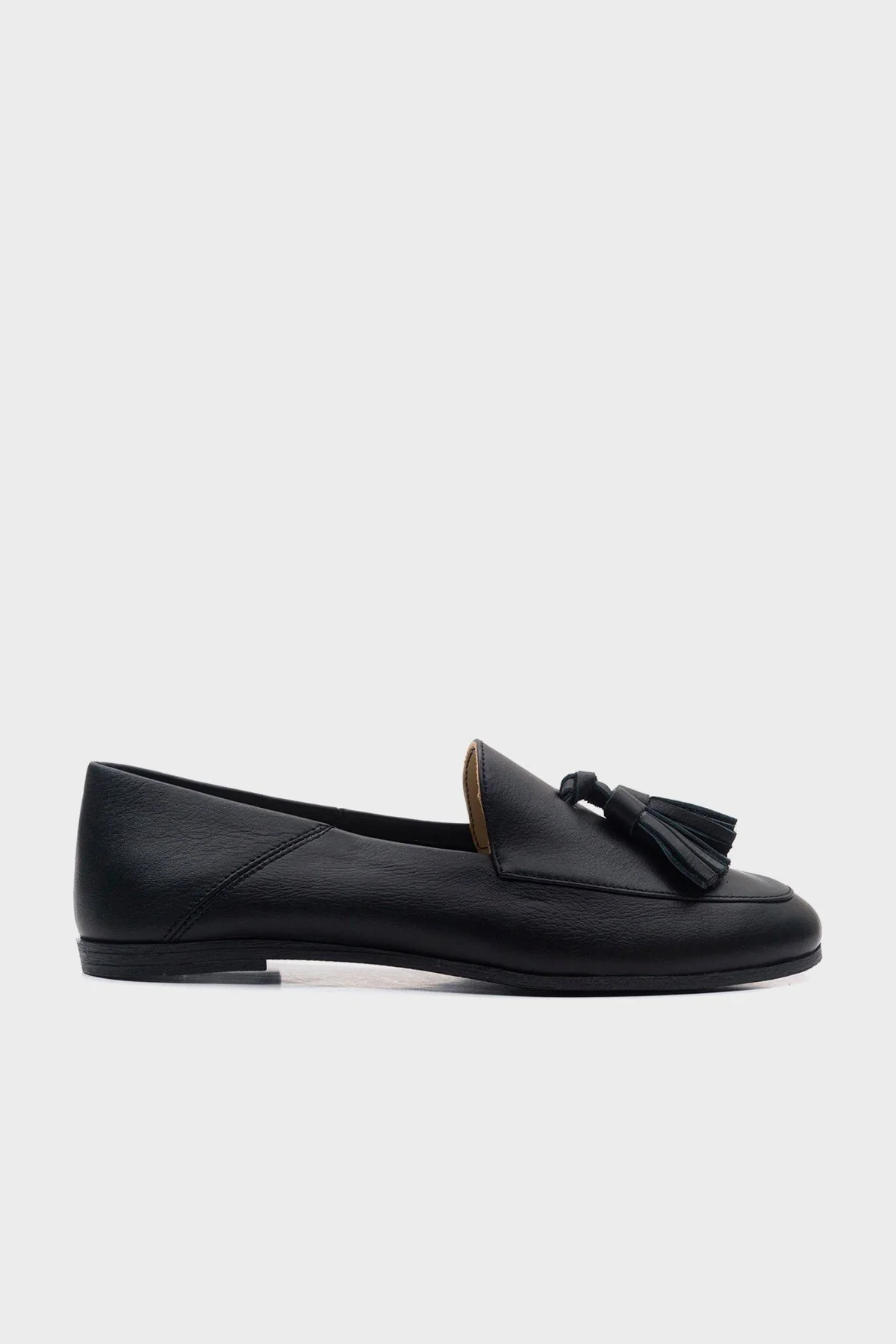 Mona - Black Soft Leather Tassel Loafers (Women) - Image 6