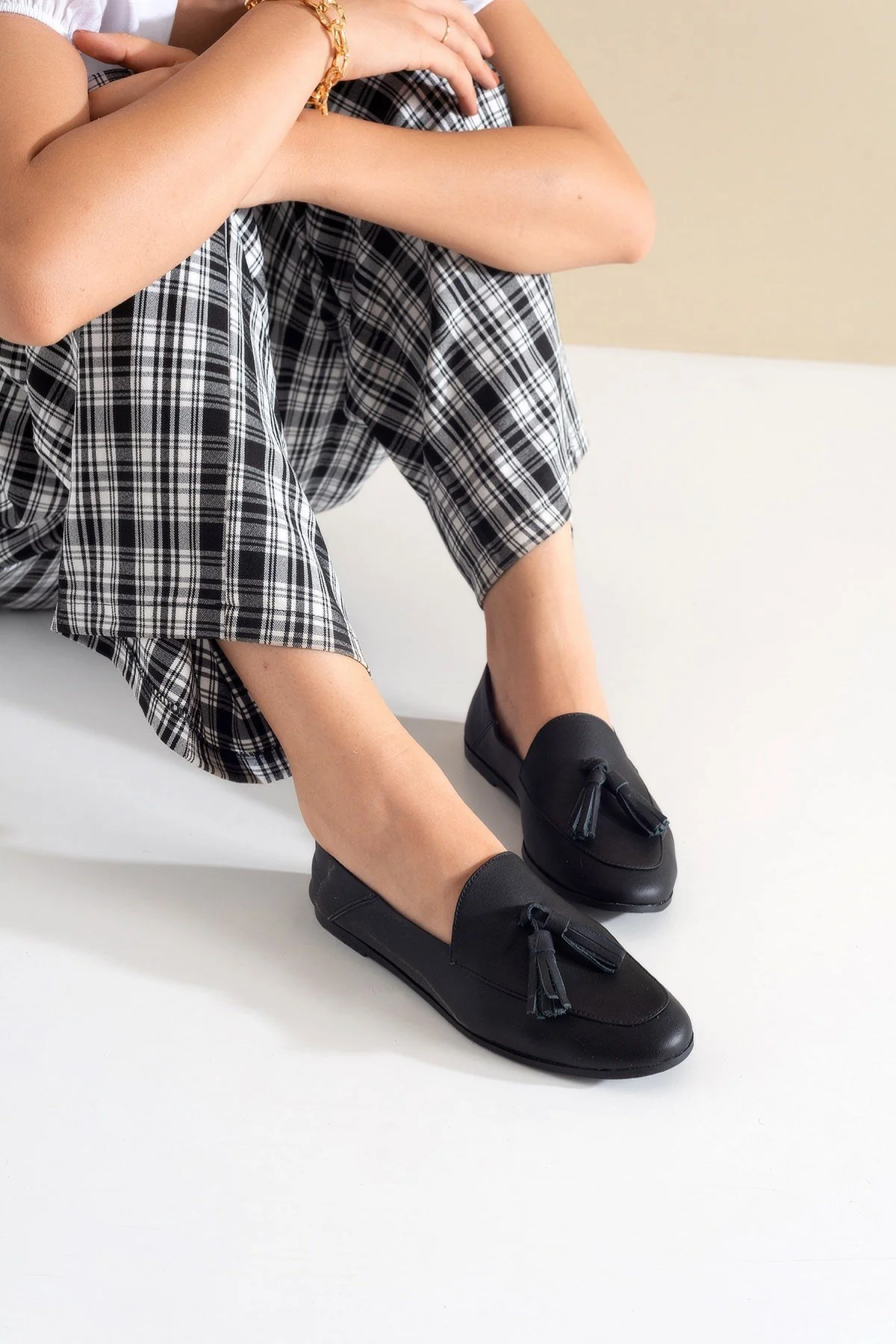 Mona - Black Soft Leather Tassel Loafers (Women) - Image 7