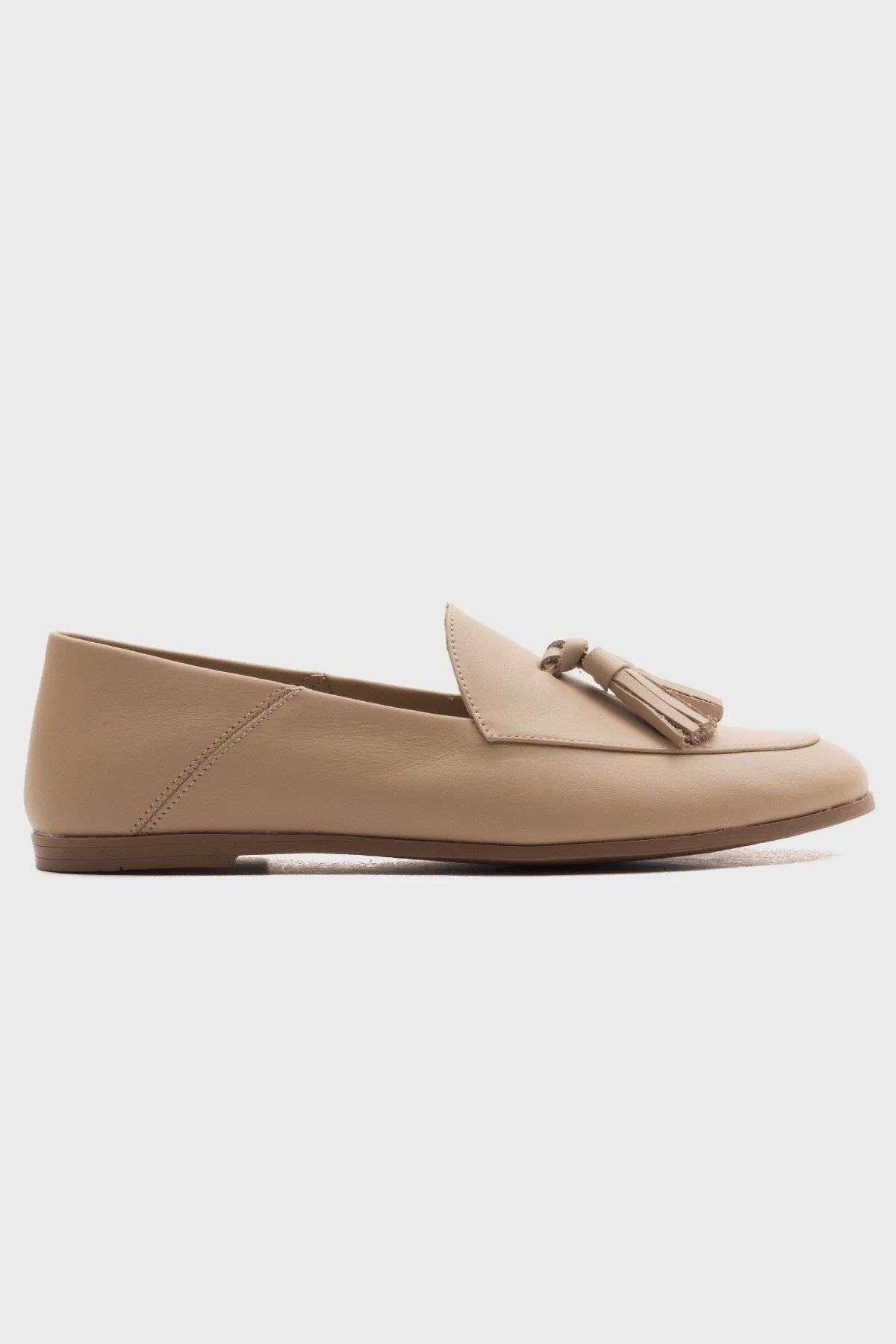 Mona - Cream Beige Soft Leather Tassel Loafers (Women) - Image 5