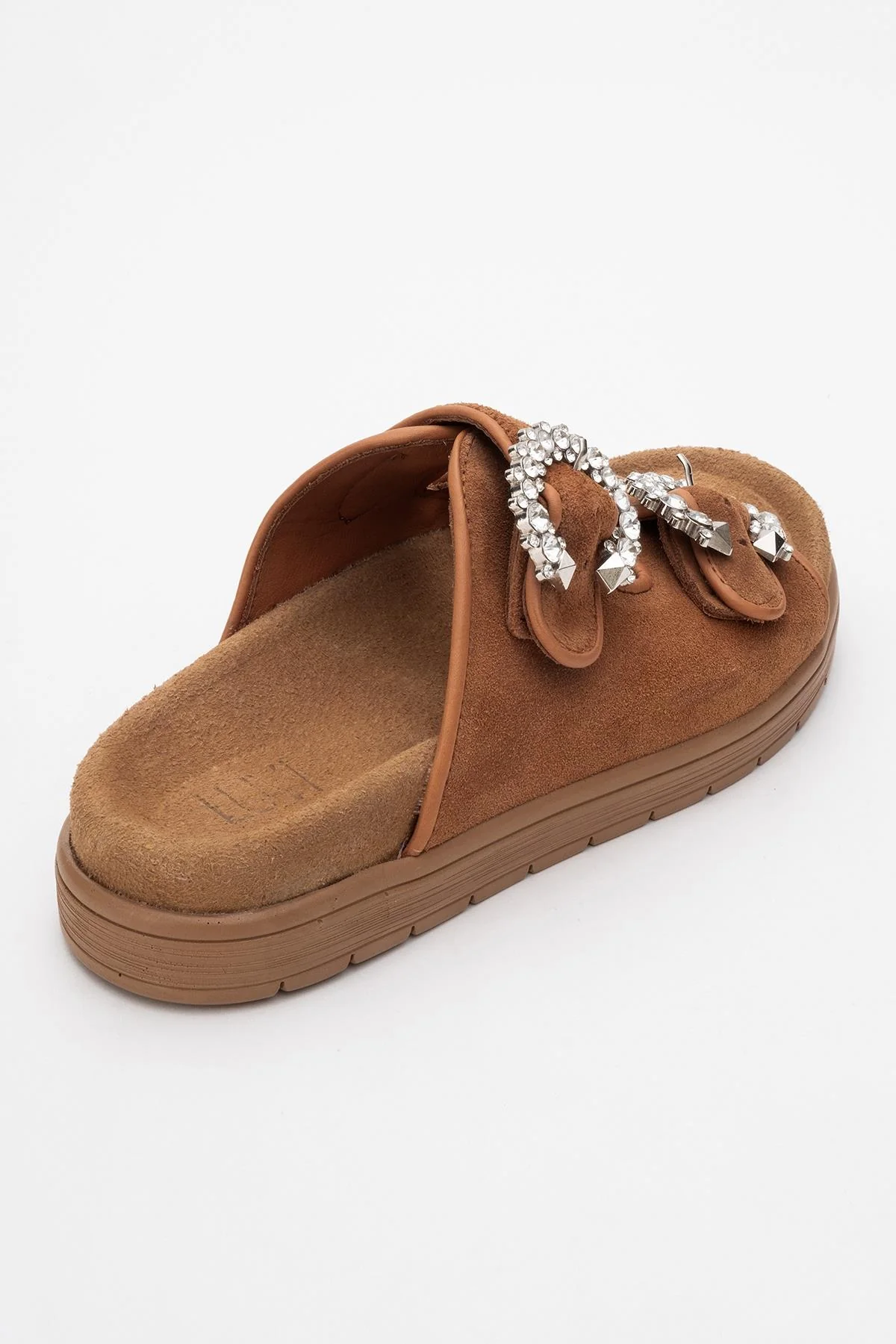 Morelia - Cognac Brown Suede Leather Slide Sandal (Women) - Image 5