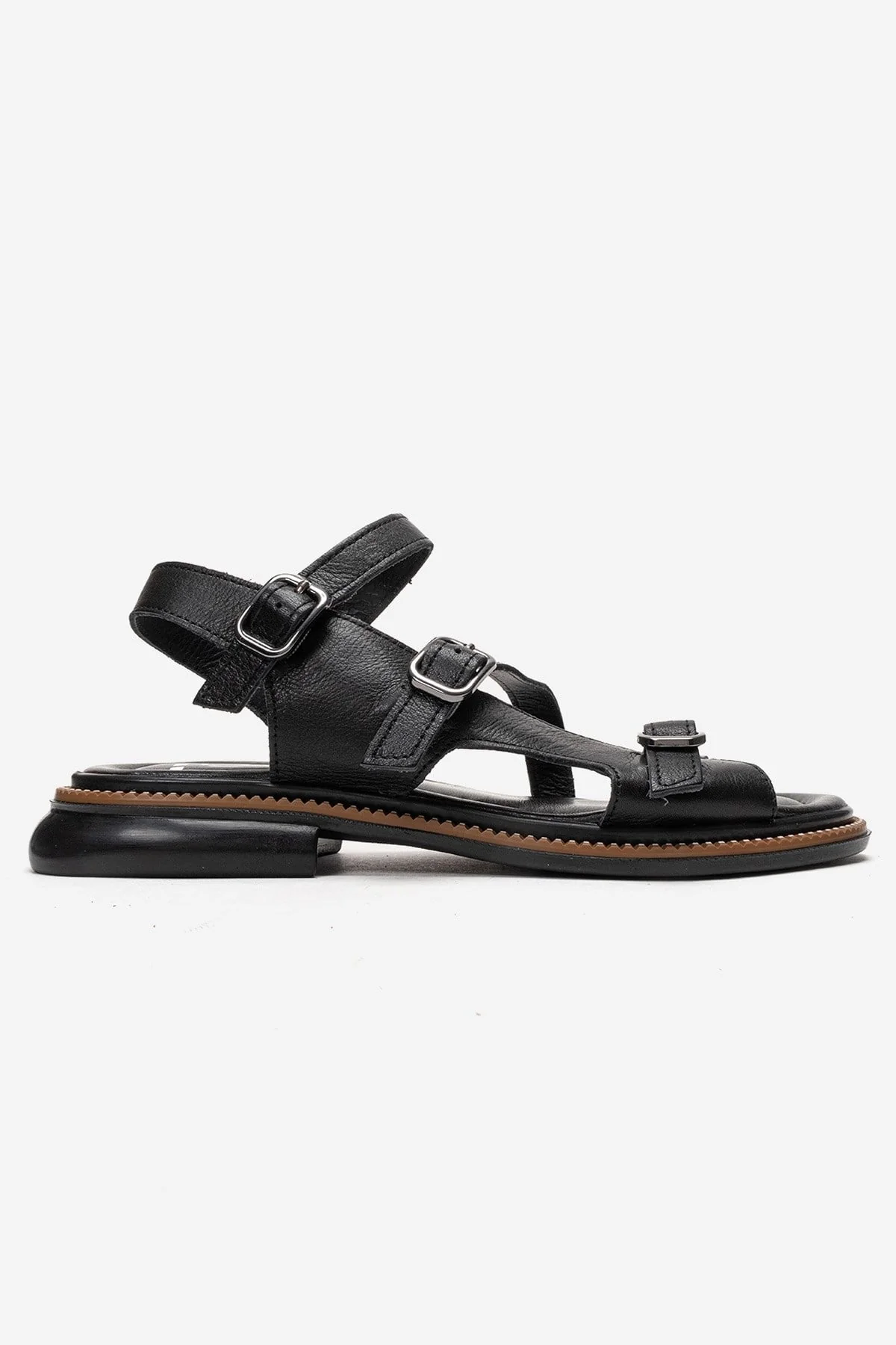 MOREZ - Black Genuine Leather Sandal (Women) - Image 4