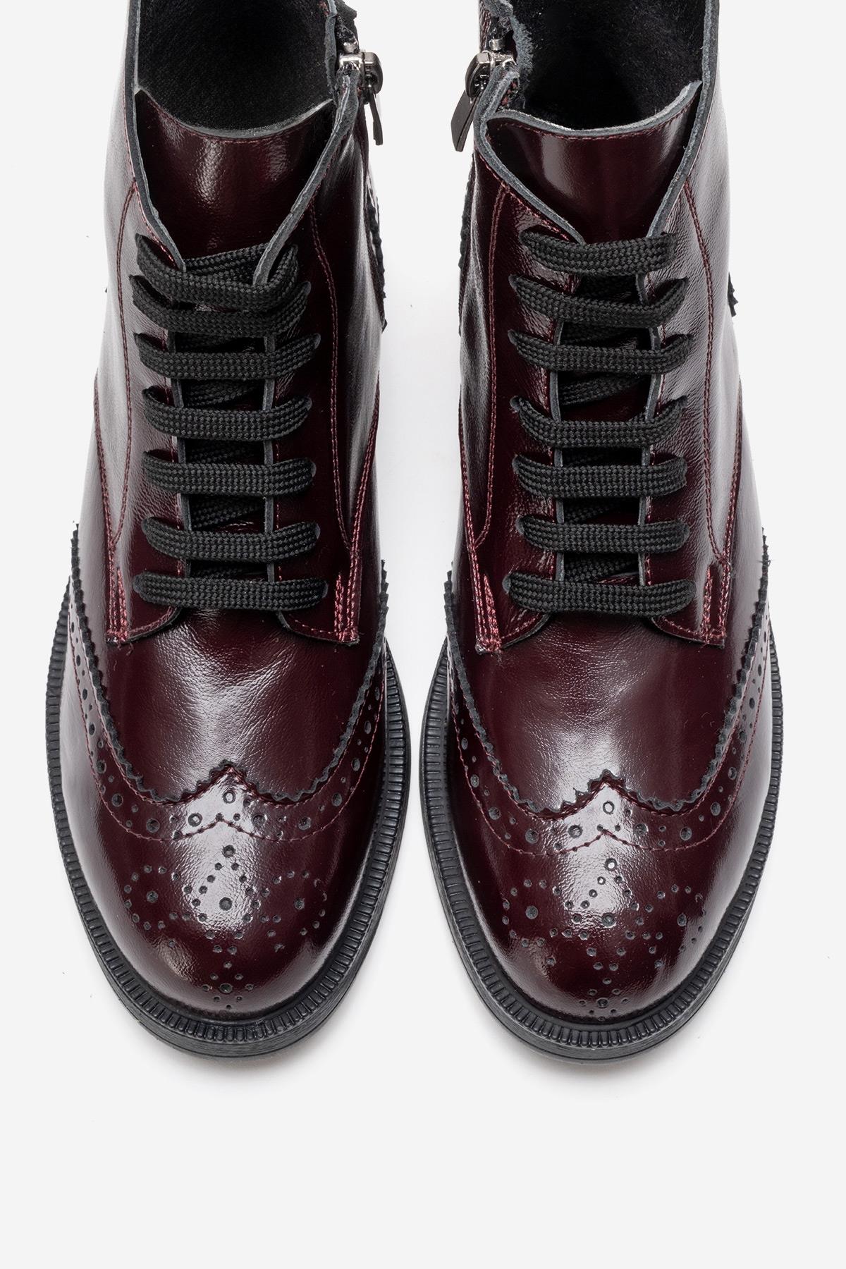 NELVY - Burgundy Genuine Leather Boot (Women) - Image 2