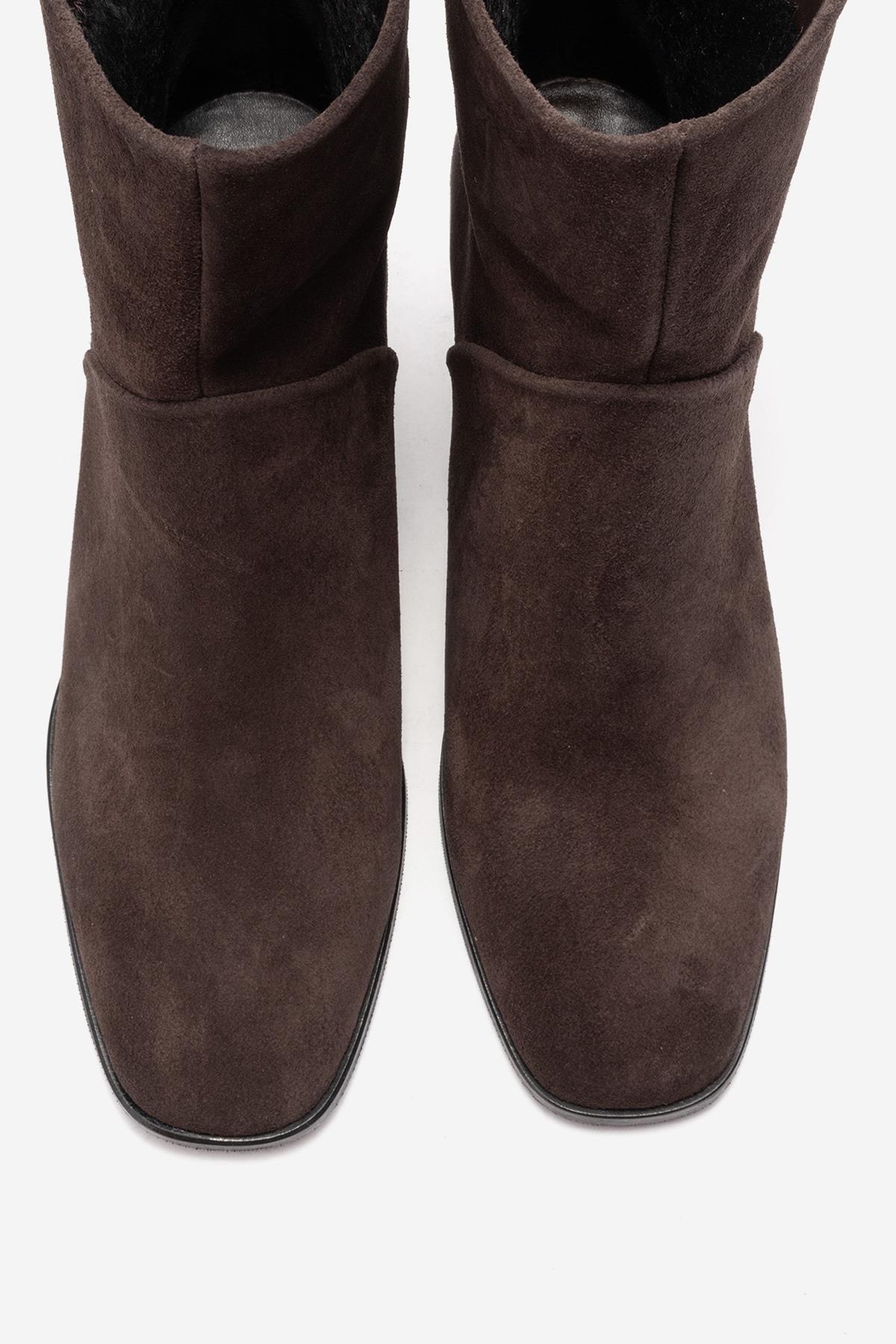 NORDY - Brown Genuine Leather Block Heel Boot (Women) - Image 2