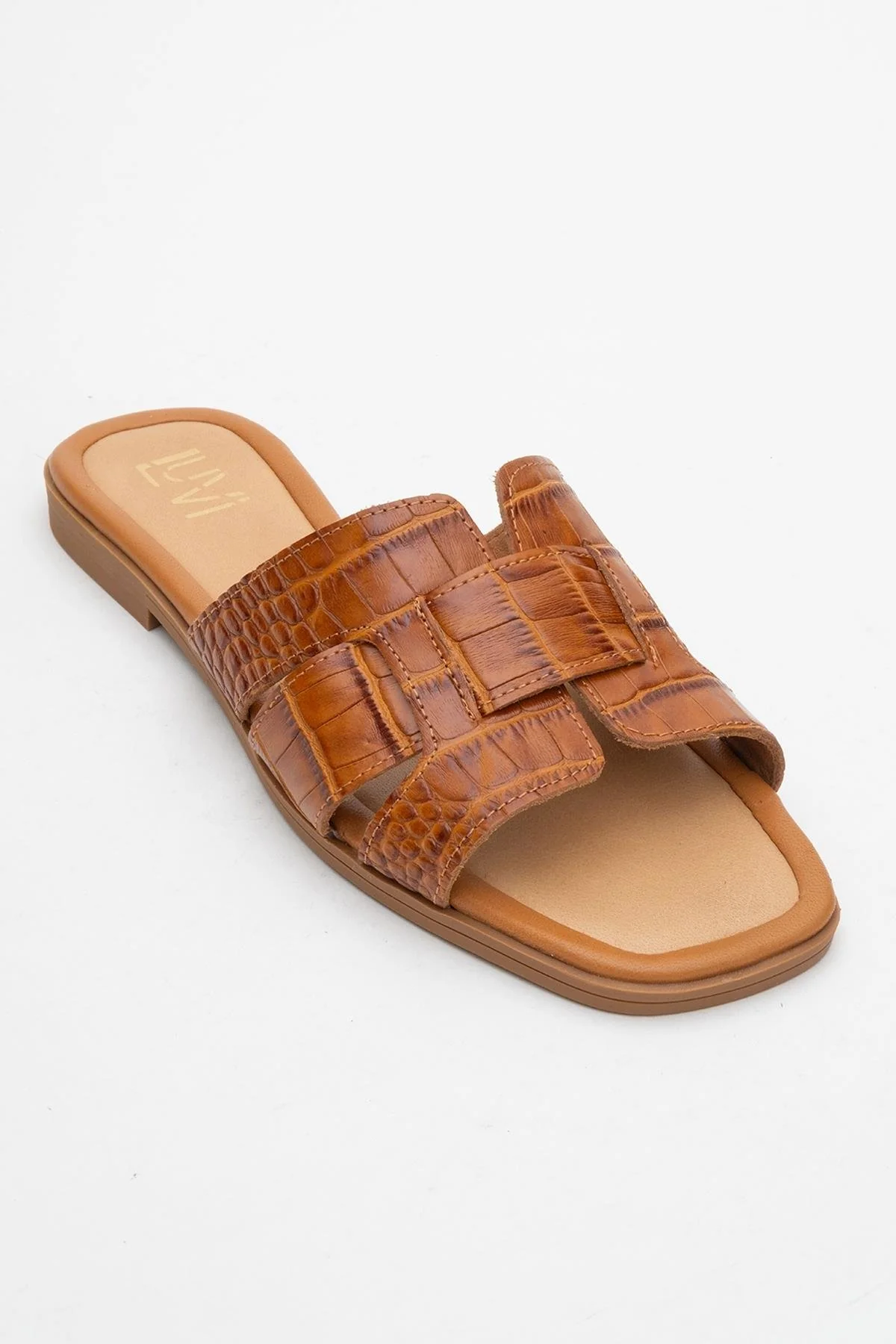 Notre - Cognac Leather Slide Sandal (Women) - Image 3